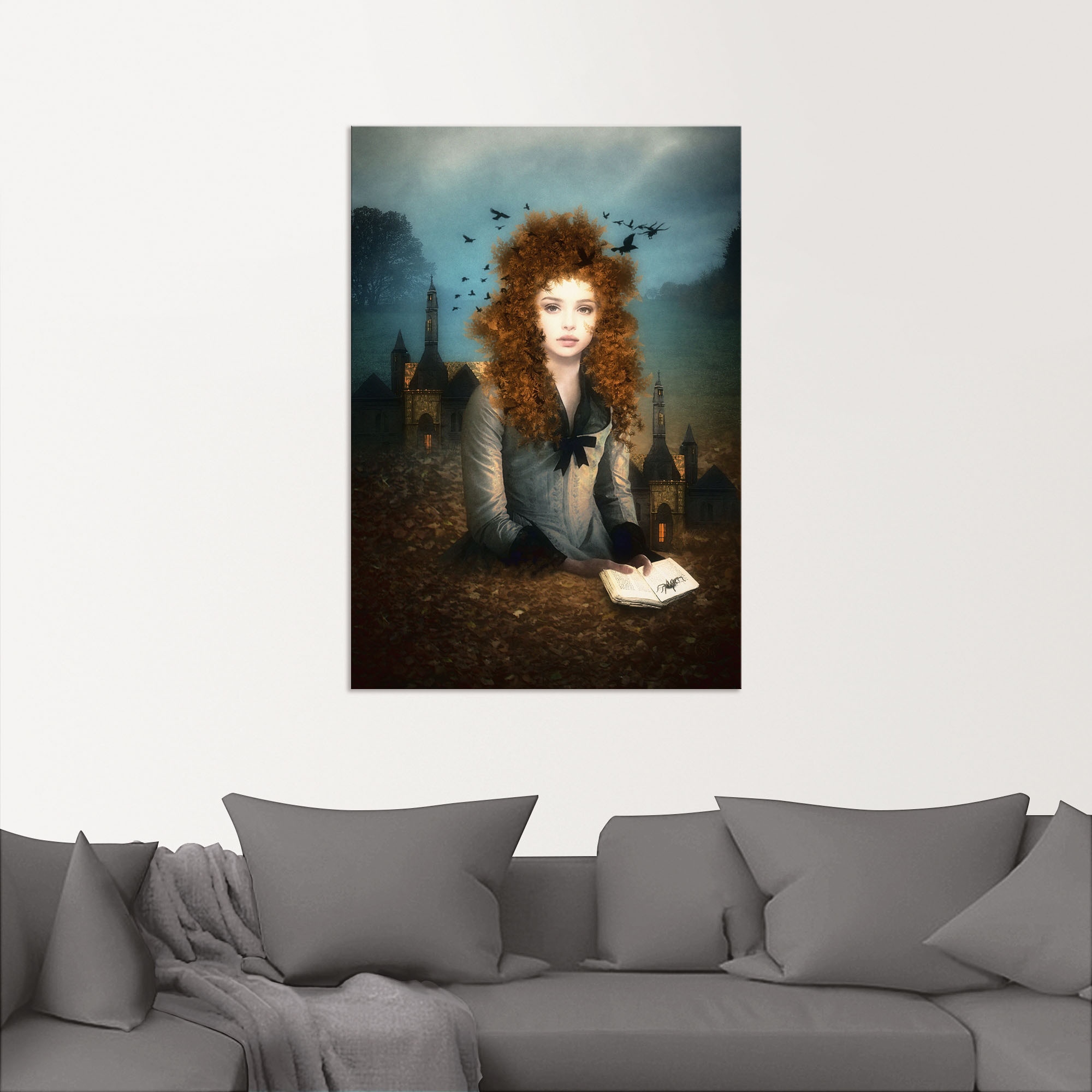 Artland Wandbild »Abendlektüre«, Dark Fantasy, (1 St.), als Alubild, Outdoorbild, Leinwandbild in verschied. Größen