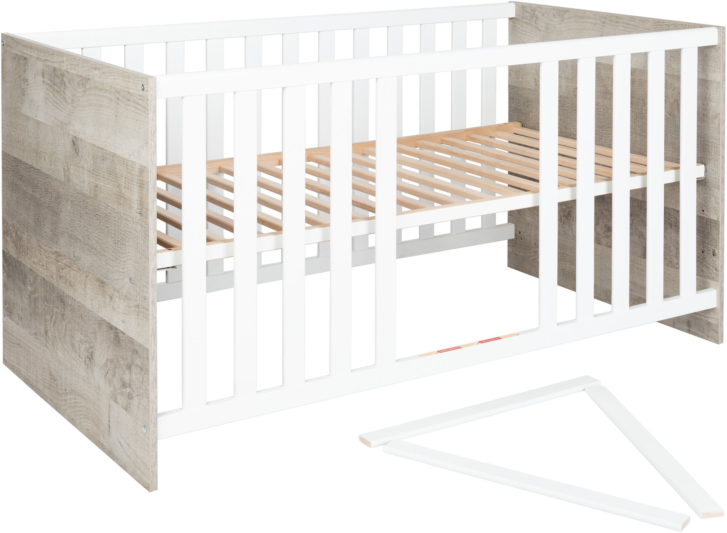 arthur berndt Babyzimmer-Komplettset »Jugendzimmer-Set »Kilian« 4-teilig«, (4 tlg.), Platinum Oak/ Weiß Nachbildung