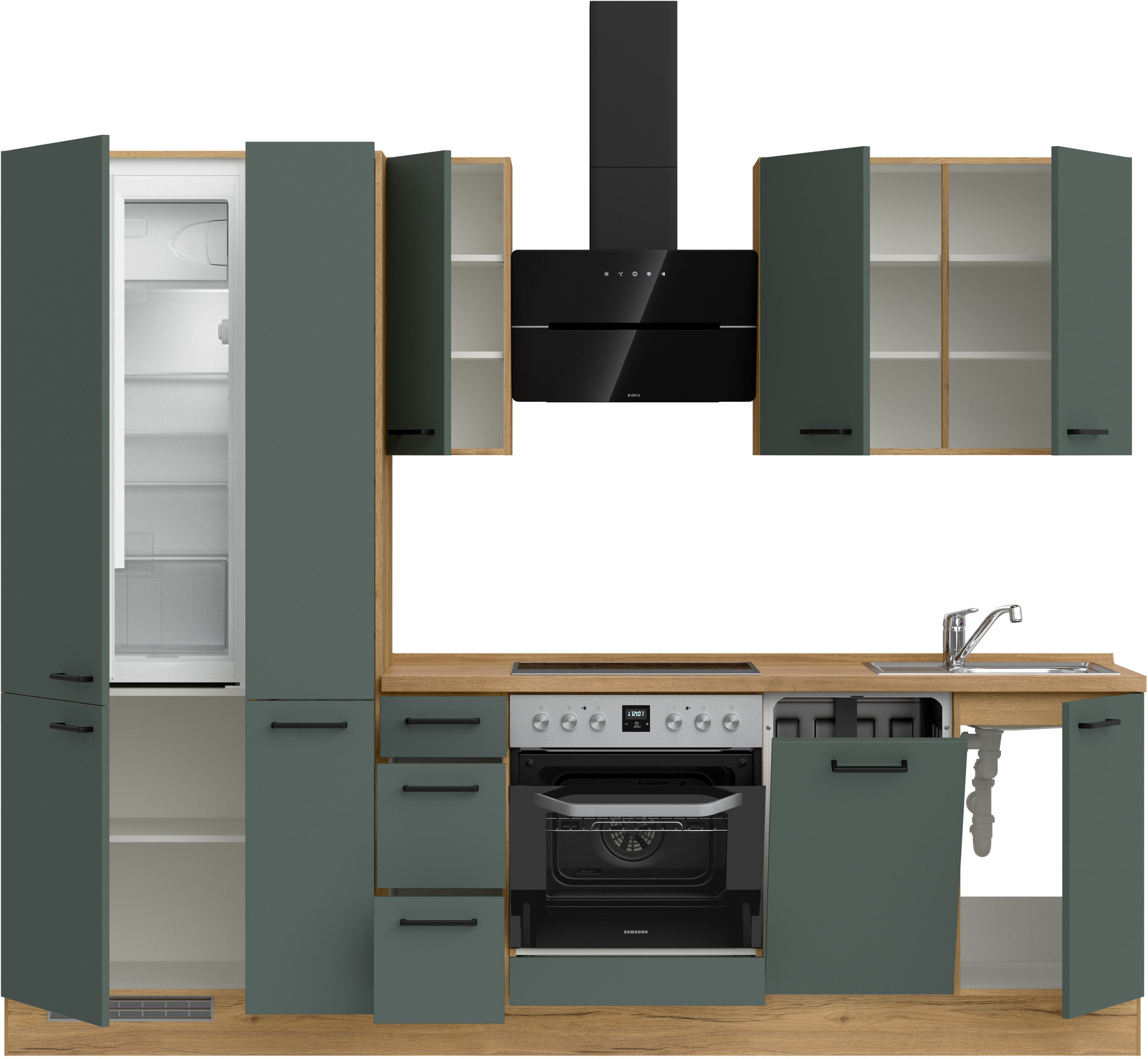 nobilia® Küchenzeile »"Easytouch II"«, vormontiert, Ausrichtung wählbar, Breite 270 cm, wahlw. mit E-Geräten