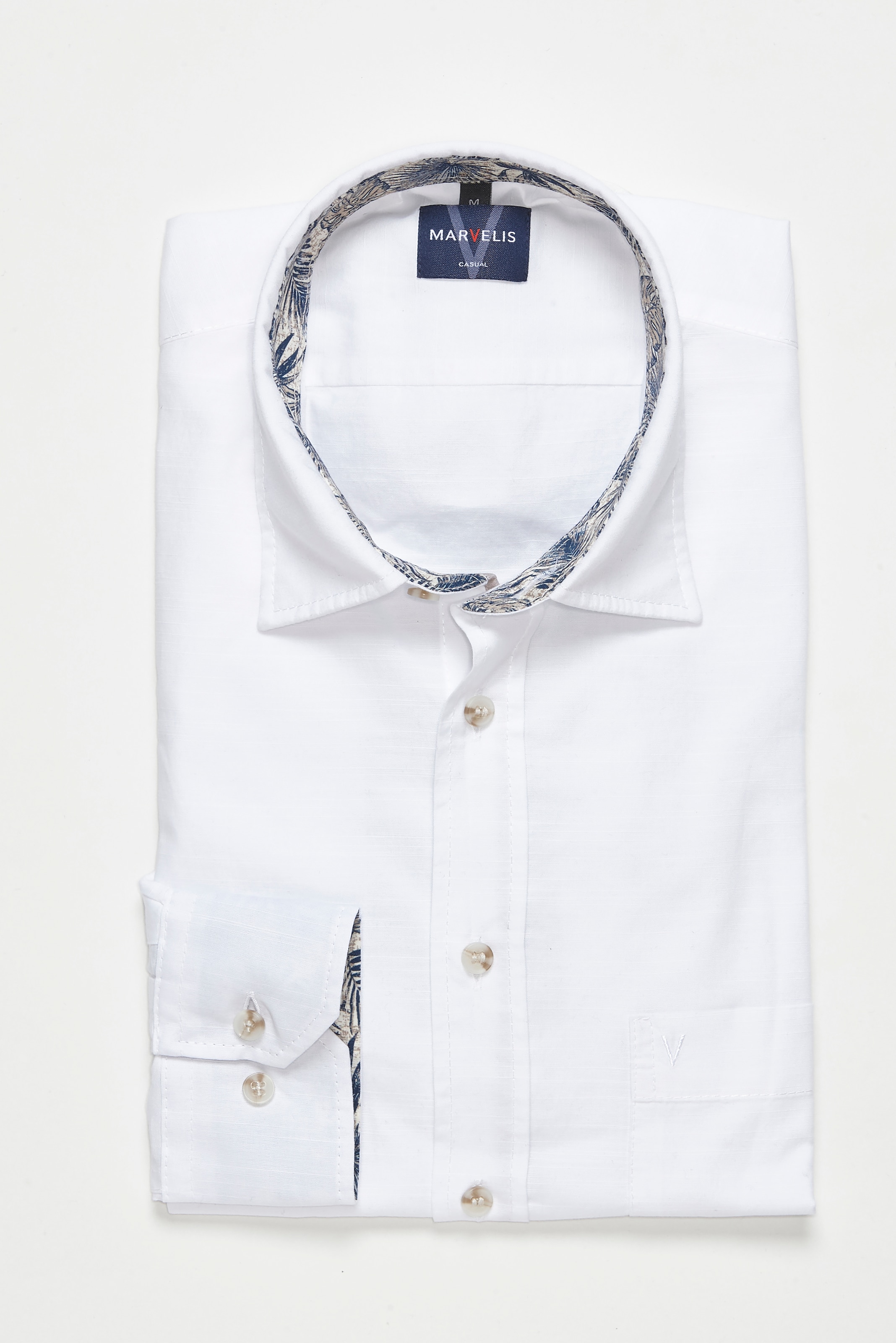 MARVELIS Langarmhemd in Leinen-Optik günstig online kaufen