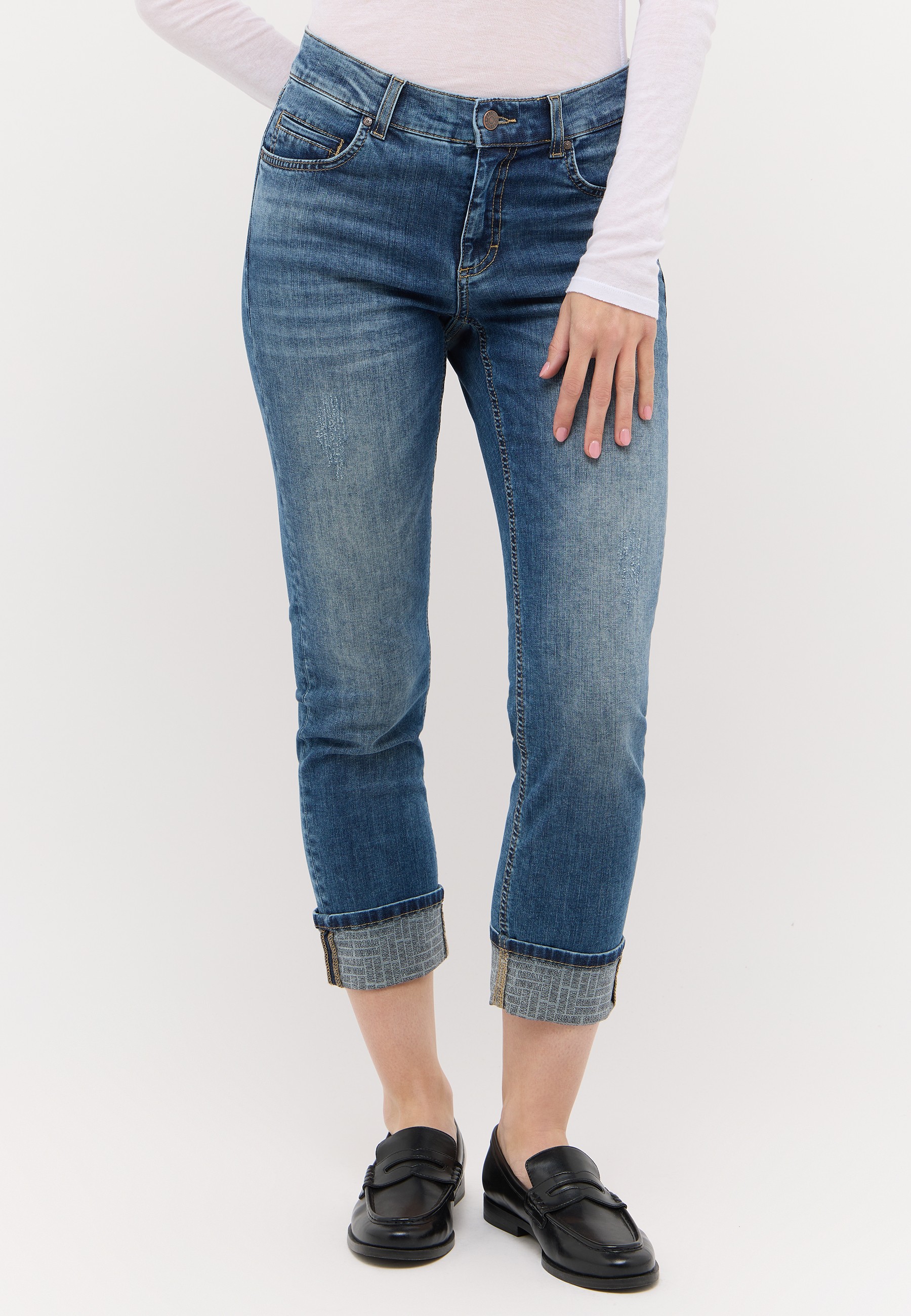 ANGELS 7/8-Jeans "CIRA EDGY" Slim Fit, mit Destroyed- und Abriebeffekten