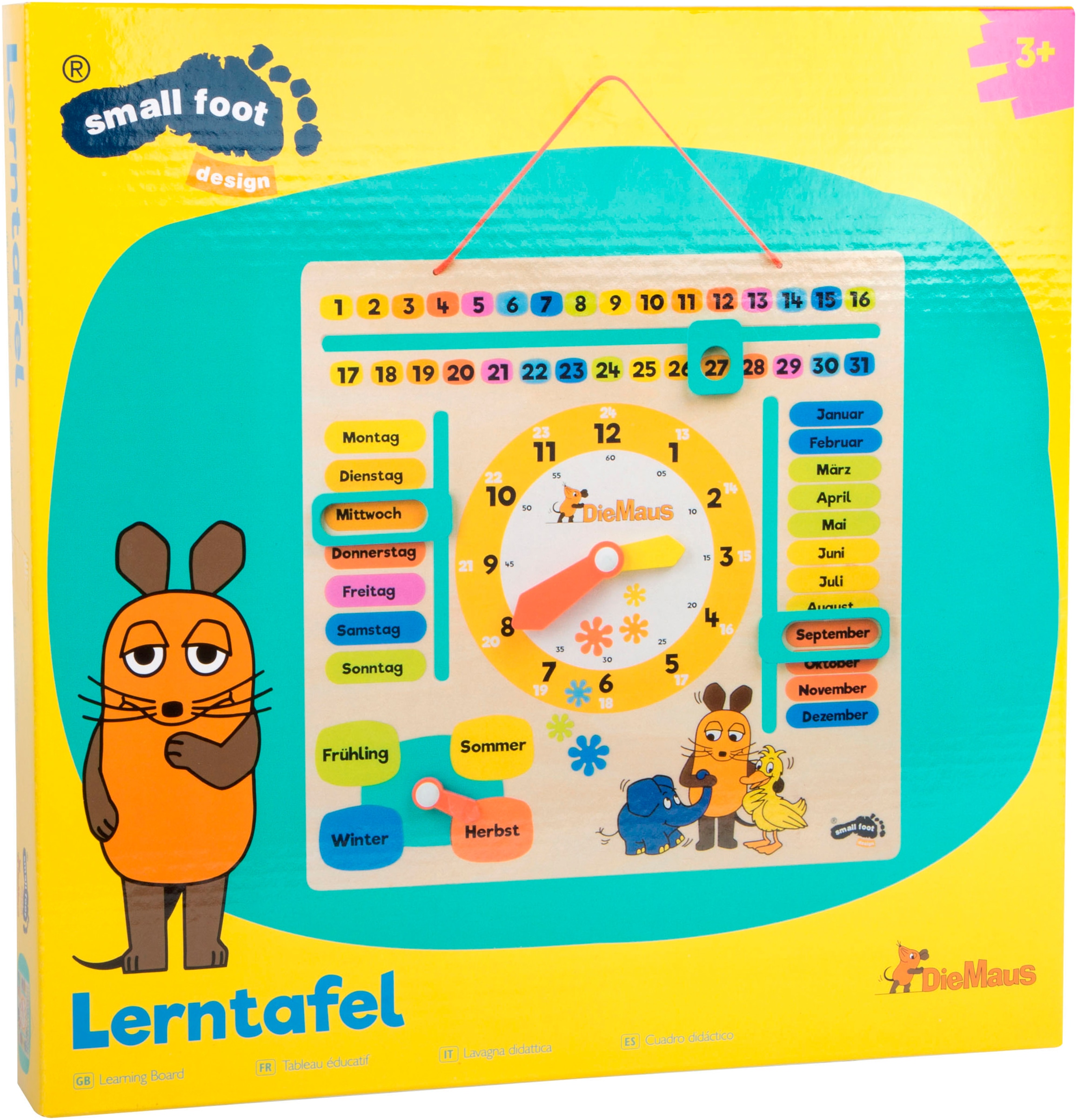 Small Foot Lernspielzeug »Die Maus, Lernuhr mit Kalender«