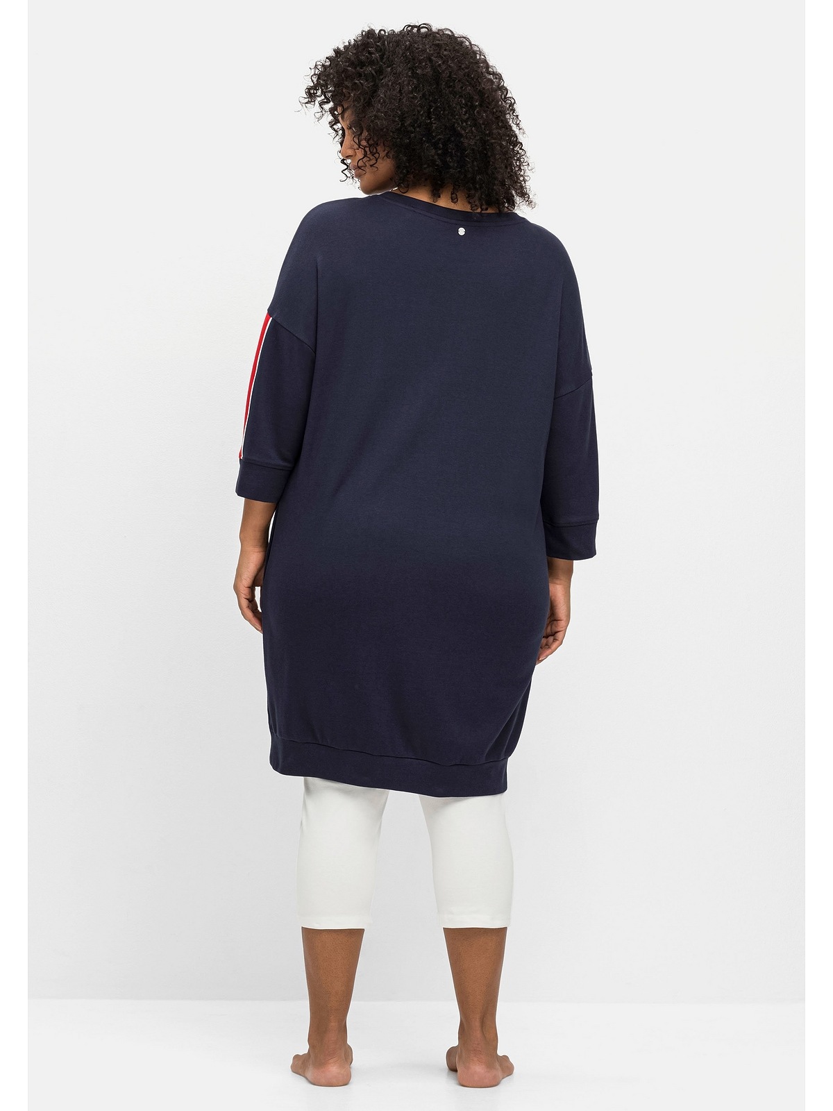 Sheego Sweatkleid »Große Größen«, mit Taschen und Kontraststreifen