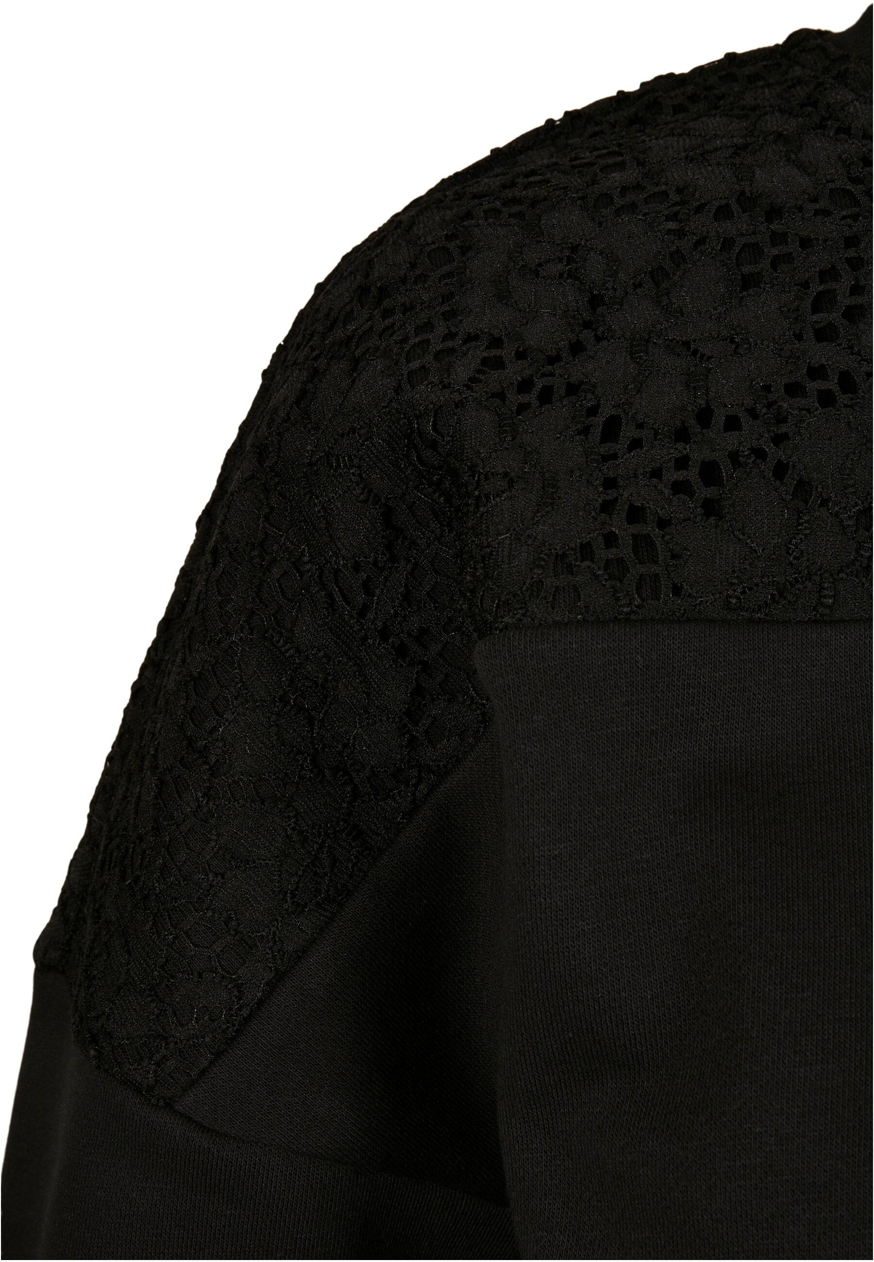 URBAN CLASSICS Sweater »Urban Classics Damen Ladies Short Oversized Lace Inset Crew«, (1 tlg.)