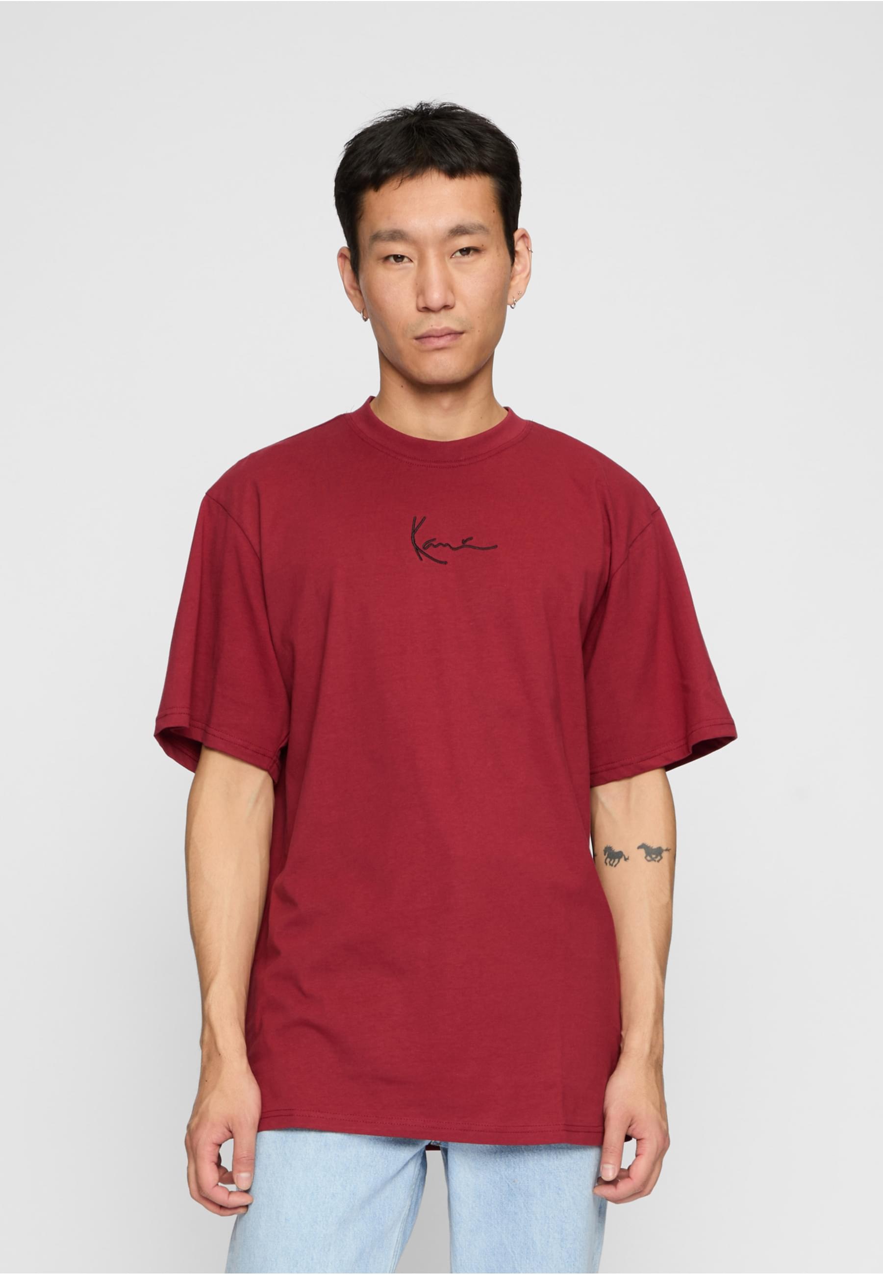 Thumbnail - Karl Kani T-Shirt "Karl Kani KK Small Signature Essential Tee dark red" 1 Stk.