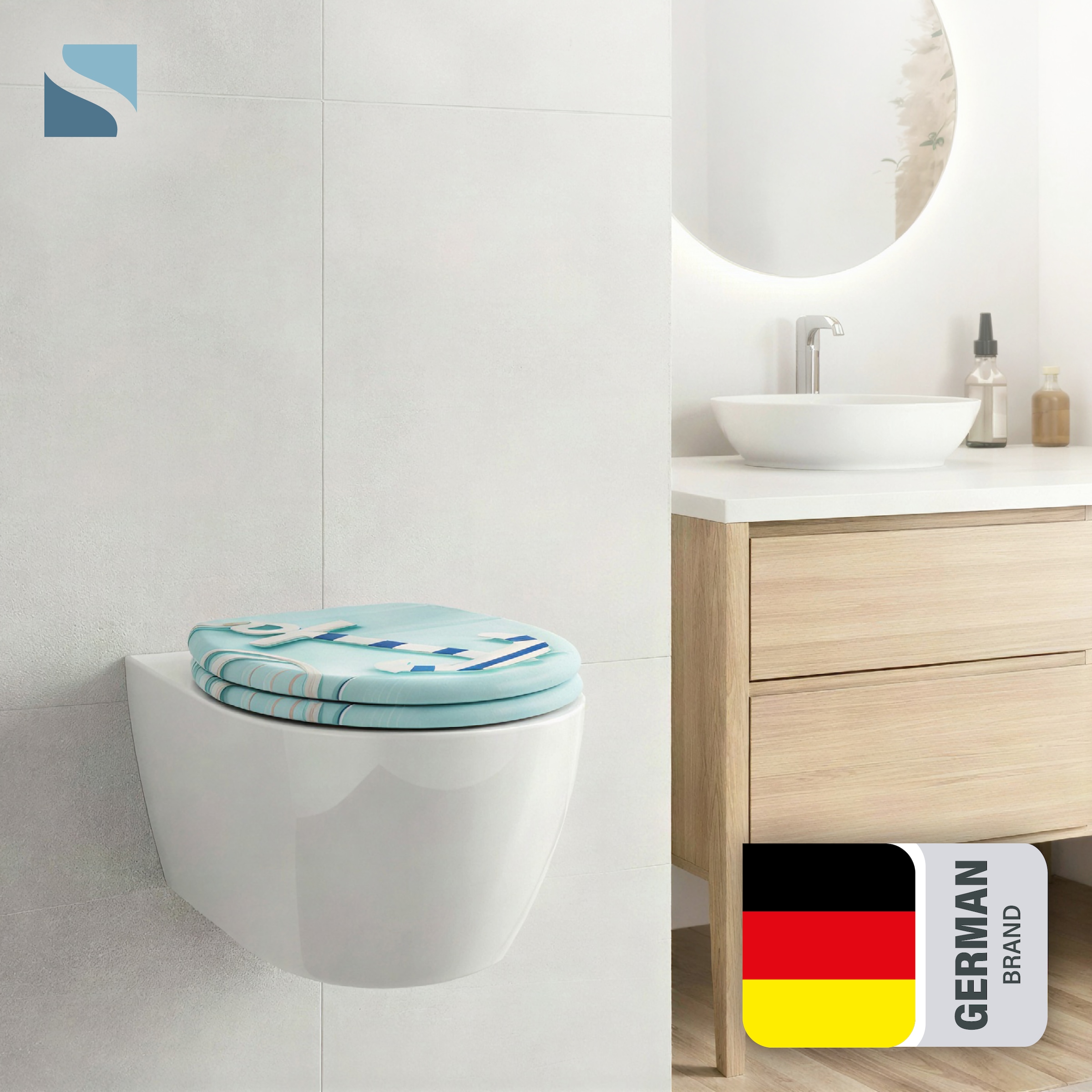 Schütte WC-Sitz »ANCHOR« Toilettendeckel, Absenkautomatik, Schnellverschluss, O-Form, bis 175kg