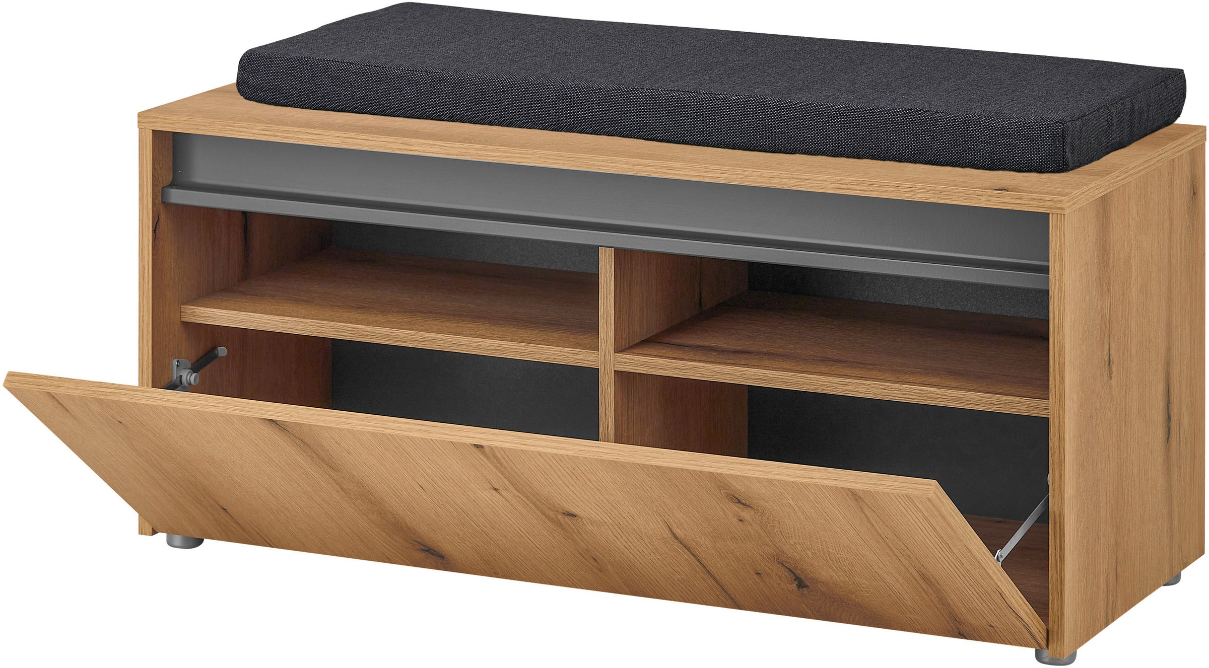 INOSIGN Polsterbank »GiRON/CiTY, Garderobenbank mit Klappe, Sitzbank in vier Farben«, (2 St.), viel Stauraum, Platz für ca. 8 Paar Schuhe, 100 cm breit