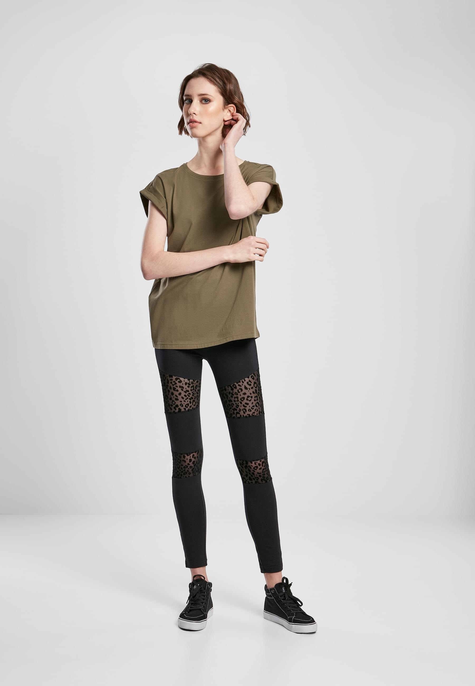 URBAN CLASSICS Kurzarmshirt »Urban Classics Damen Ladies Organic Extended Shoulder Tee«, (1 tlg.)