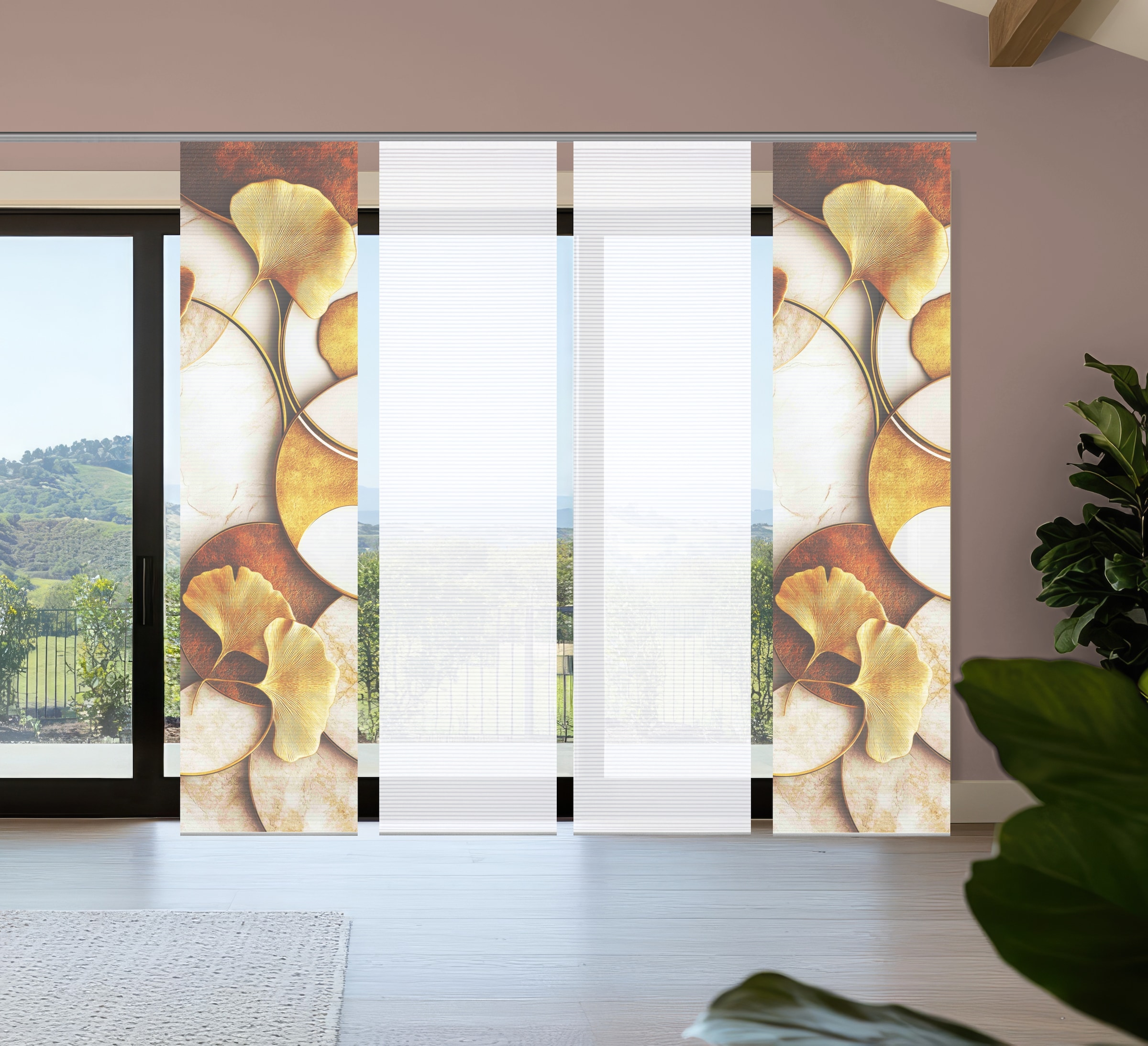 HOME in green Schiebegardine "STORM" Paneelwagen 4 Stk. tlg. Bambusoptik, S günstig online kaufen