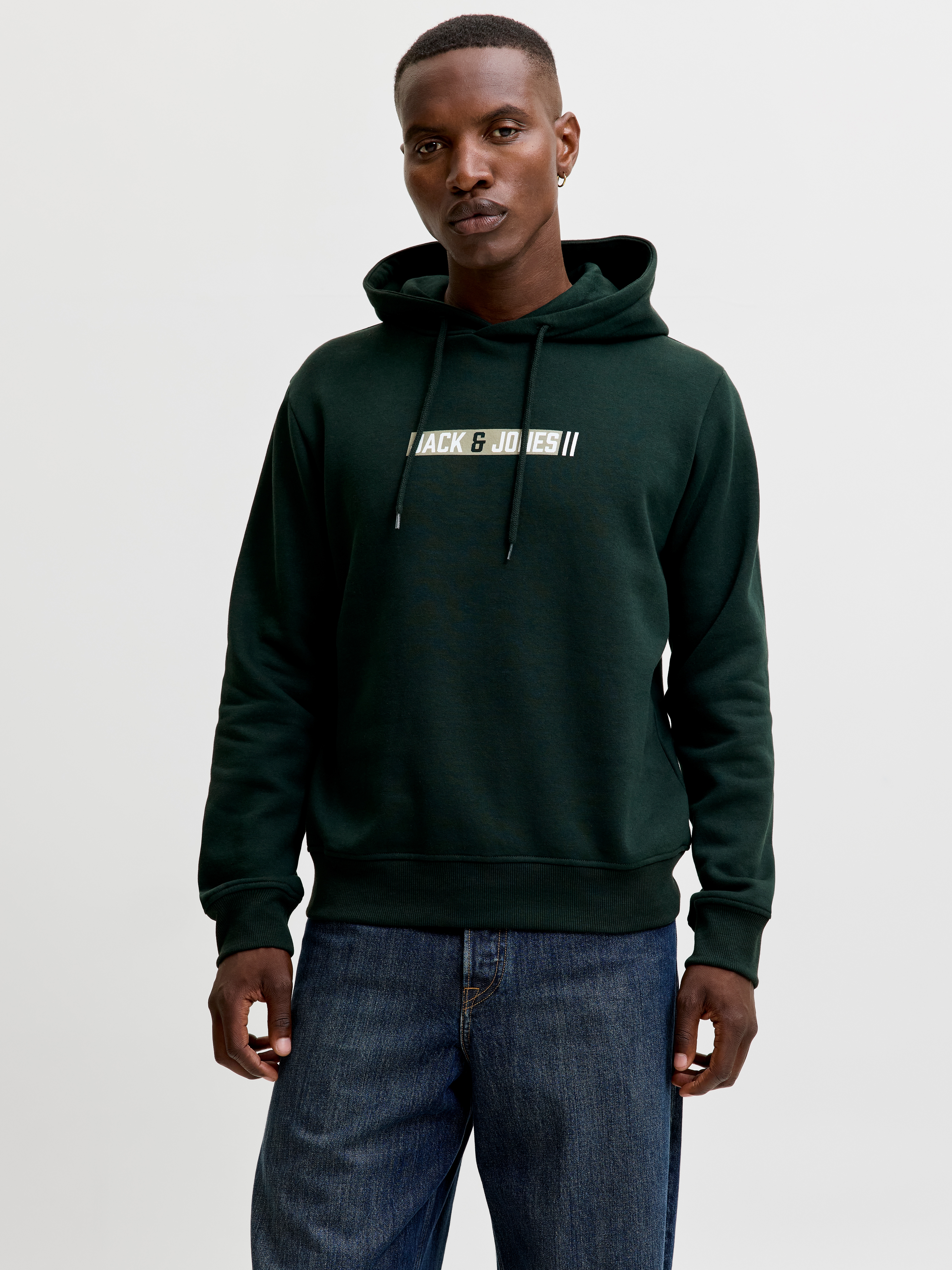Jack & Jones Kapuzensweatshirt "JJMUNK SWEAT HOOD", Materialmix, regular fit