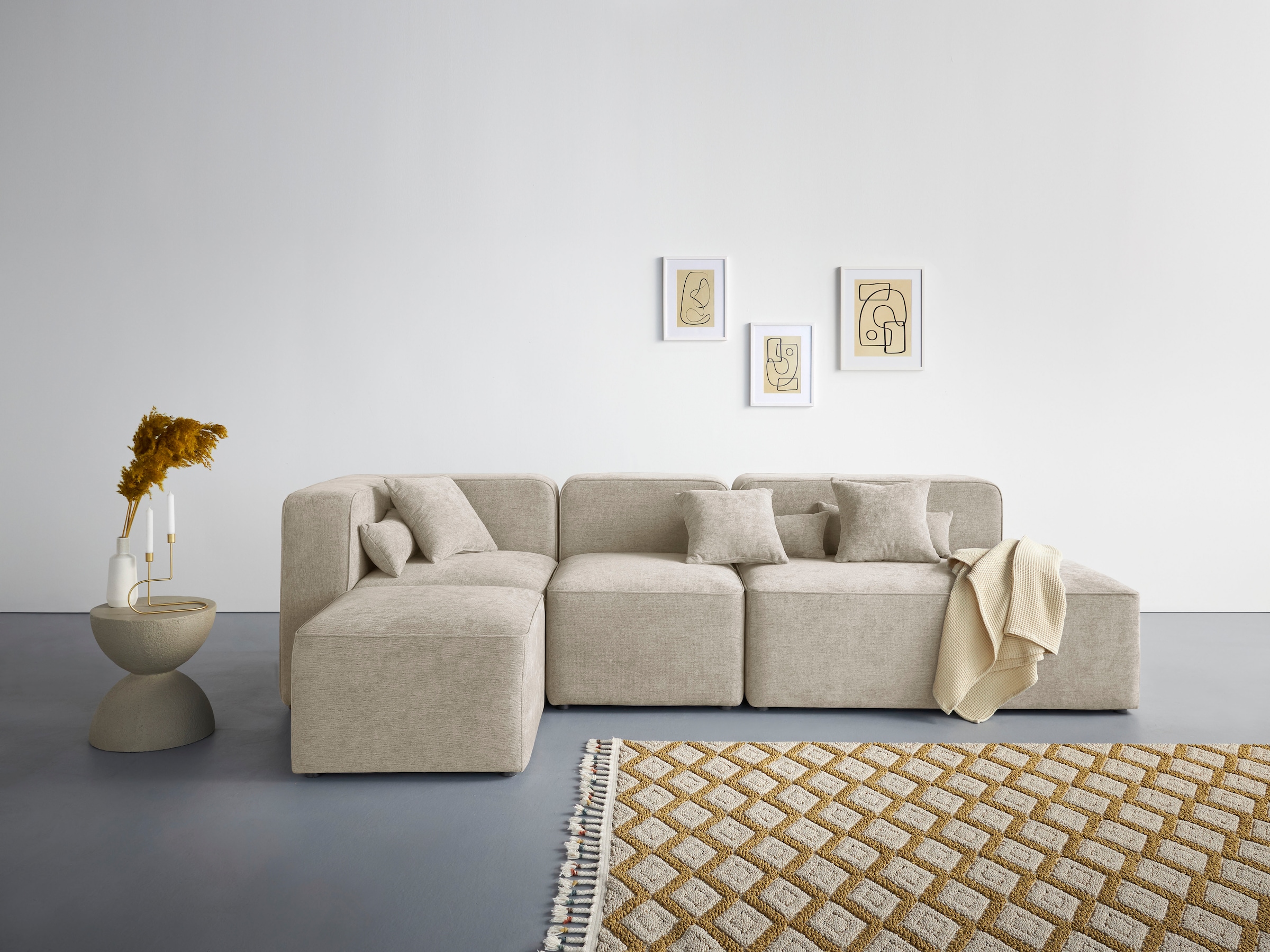 Home affaire Ecksofa "Sundstrup L-Form" Modulserie, individuelle Zusammenst günstig online kaufen