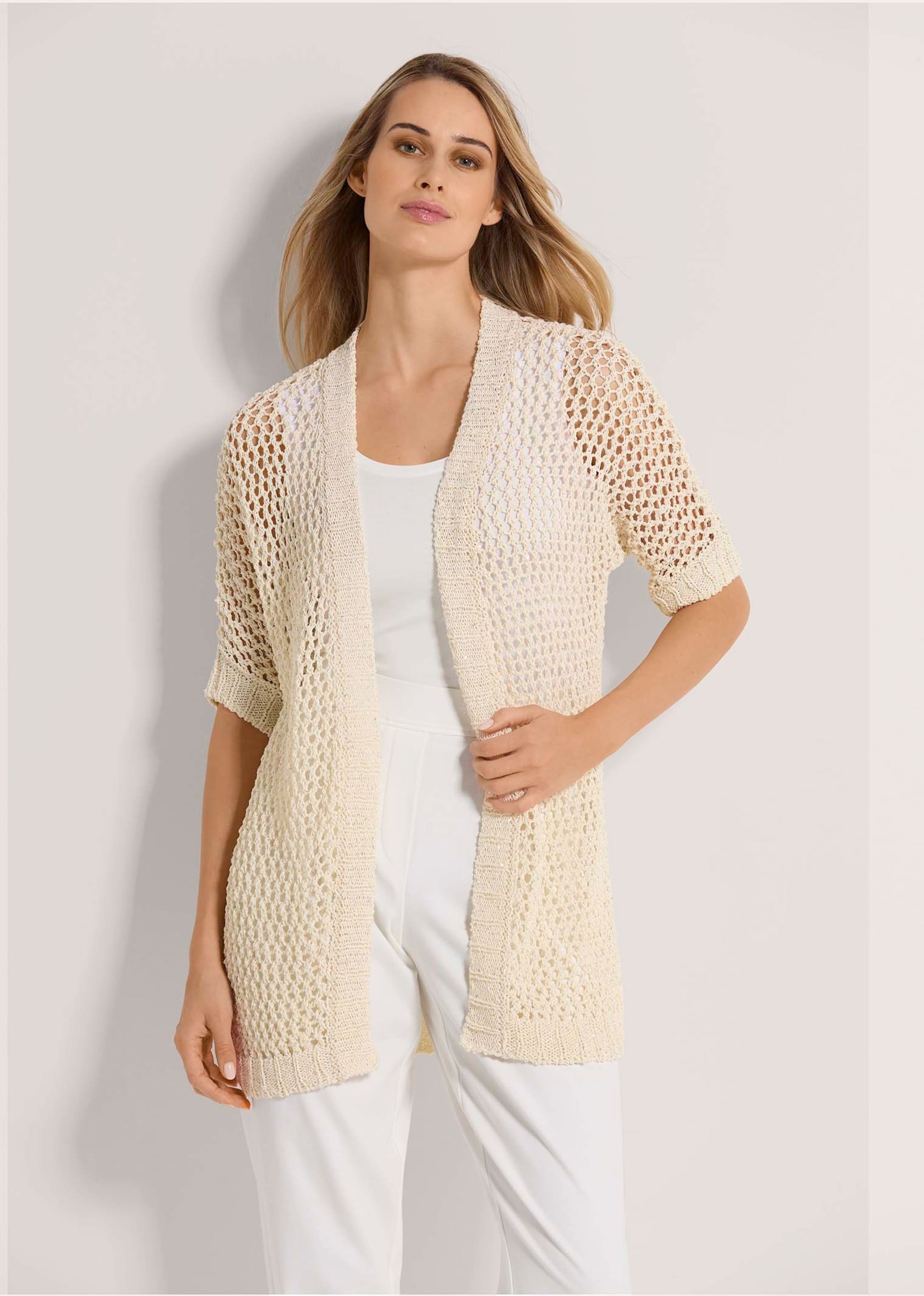 MADELEINE Strickjacke »Strickjacke Lange Strickjacke mit Glanz-Effekt«