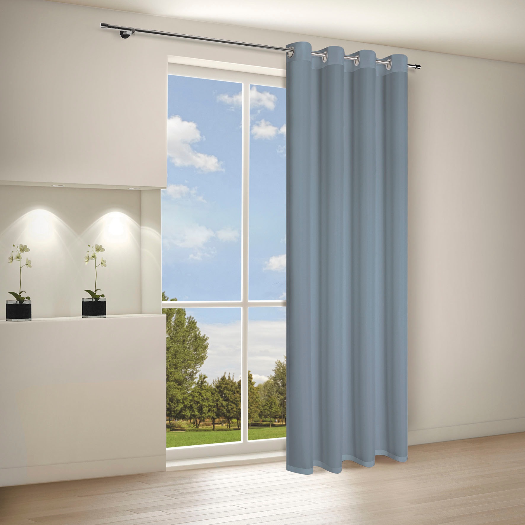 Gerster Vorhang "Ilia" Ösen 1 Stk. tlg. HxB: 235x140, klasischer Uni Ösensc günstig online kaufen