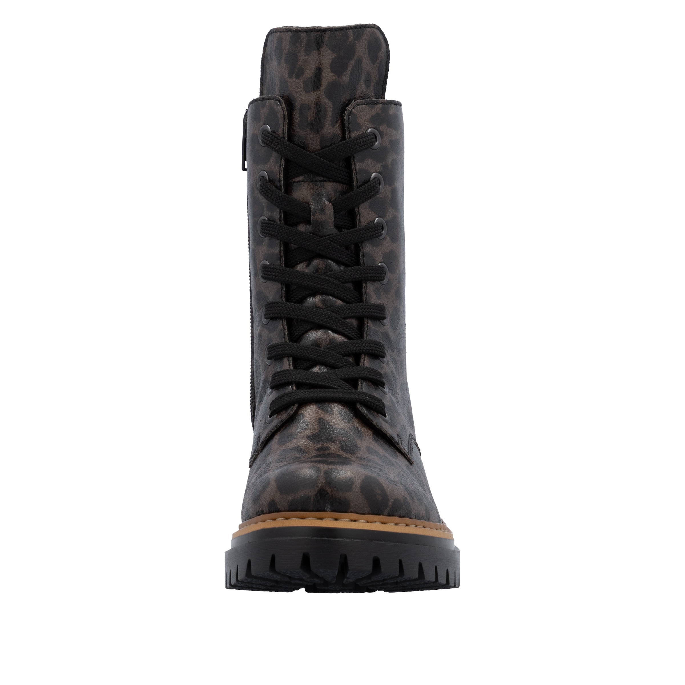 Rieker Schnürboots, Schnürstiefelette, Profilsohle, mit kontrastfarbenem Sohlenrand