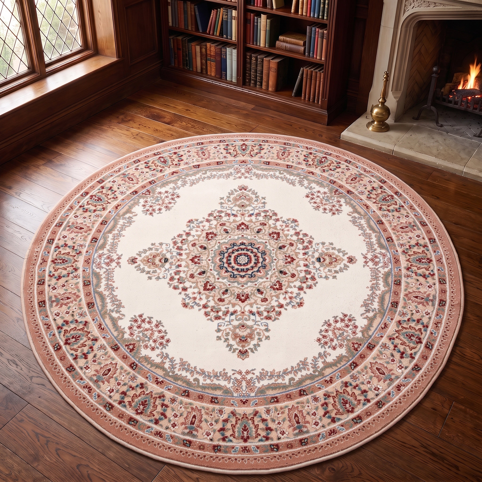 THEKO Wollteppich "Dolna - 809" rund 10 mm Höhe Kurzflor, reine Wolle, Orient-Optik