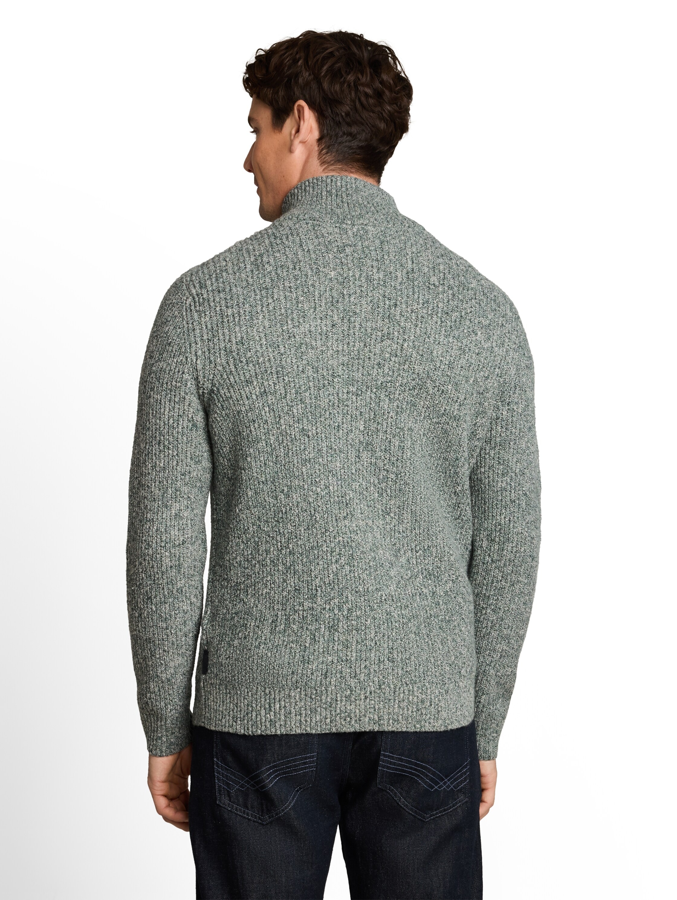 TOM TAILOR Troyer Strickpullover / meliert / mit Stretch