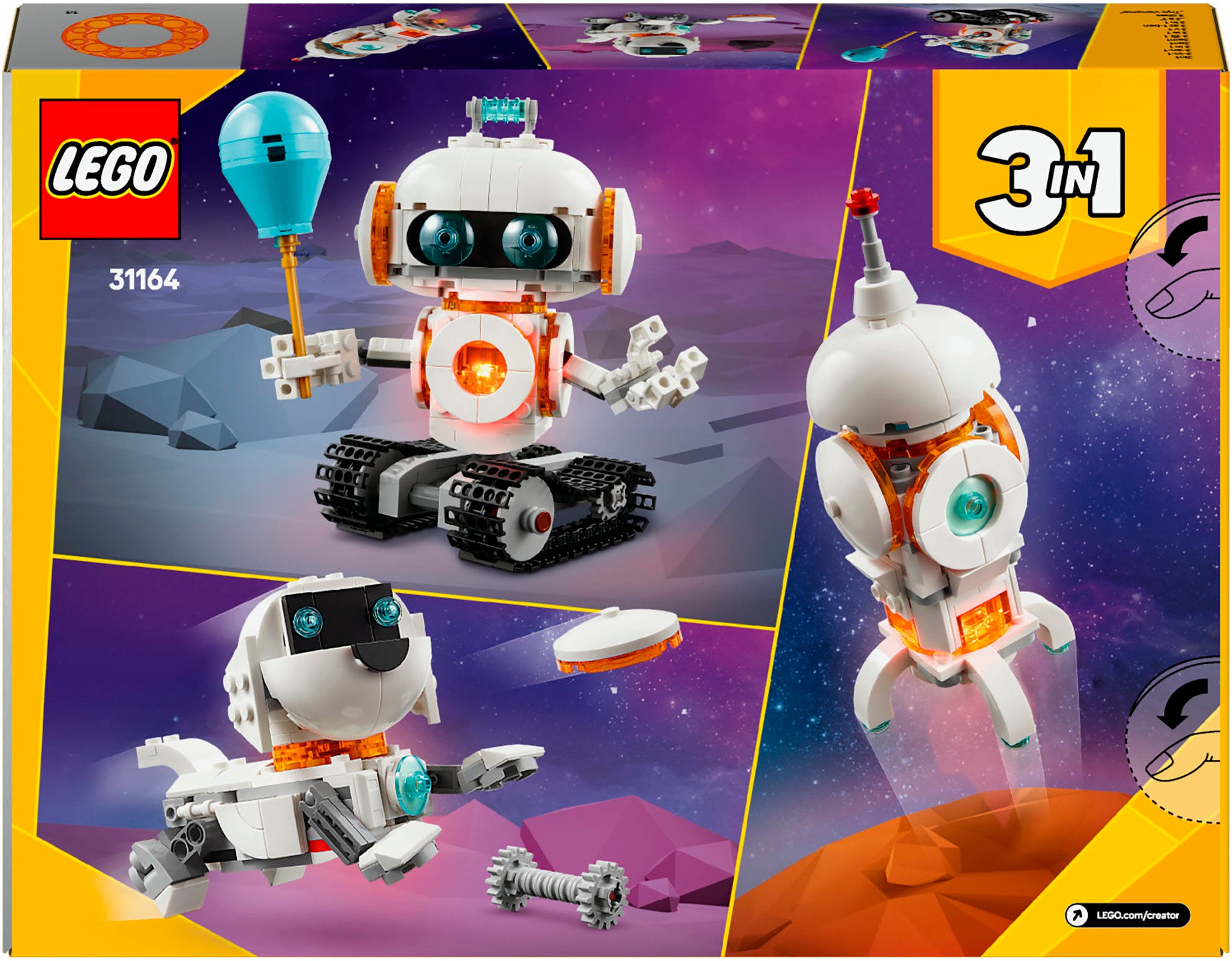 LEGO® Konstruktionsspielsteine »Weltraum-Roboter (31164), LEGO Creator«, (281 St.), Made in Europe
