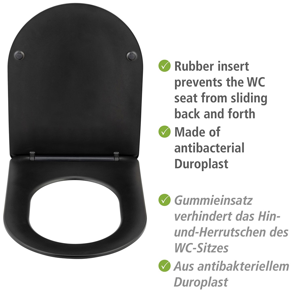 WENKO WC-Sitz »Modell Galati«, aus Duroplast, ultraflach, D-Form, mit Absenkautomatik