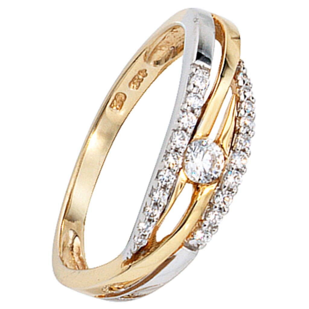 JOBO Goldring »Ring mit Zirkonia«, 333 Gold bicolor