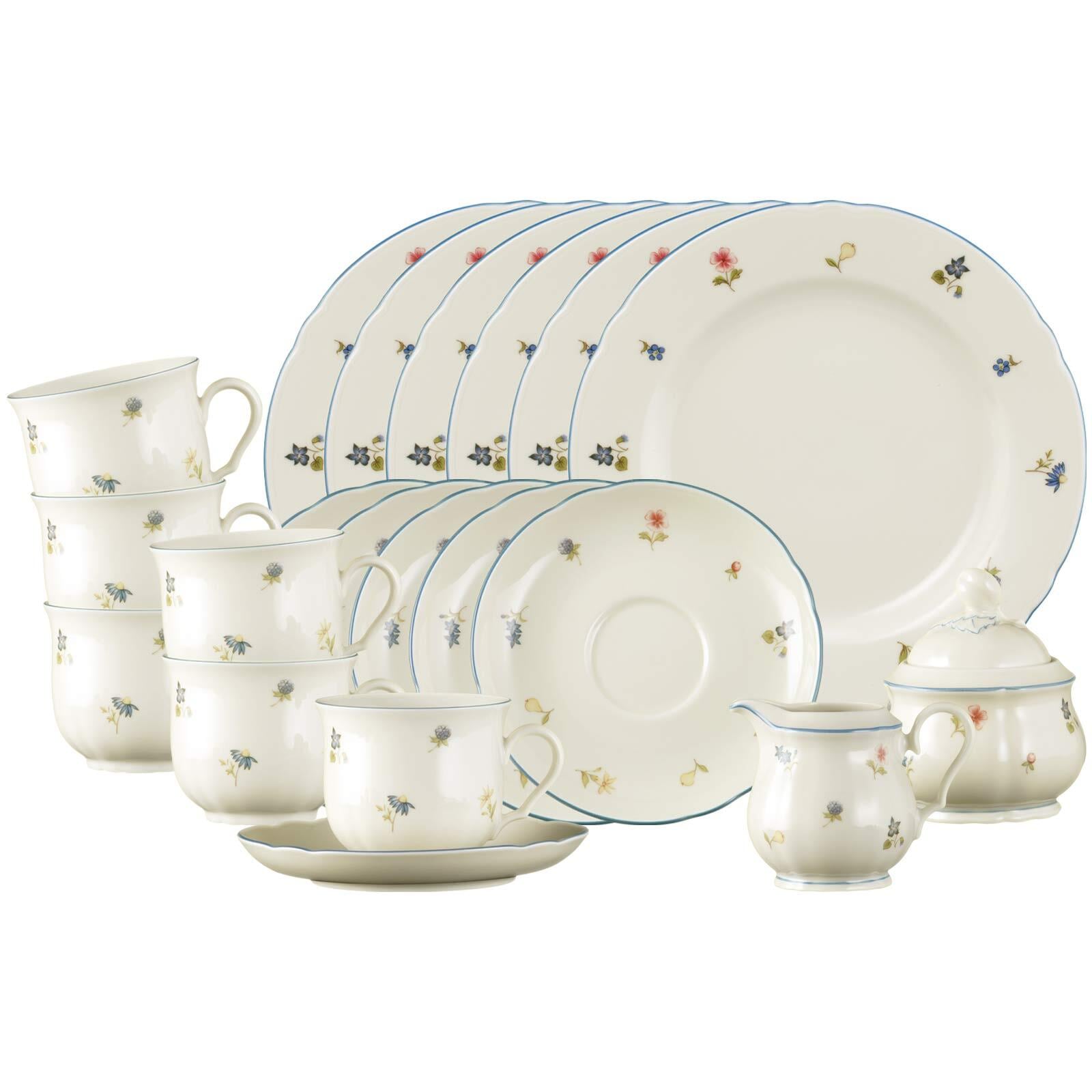 SELTMANN WEIDEN Geschirr-Set "Kaffeeservice Marieluise Streublumen 20er Set bunt", 20, bunt, Geschirr-Sets, Spülmaschinengeeignet,