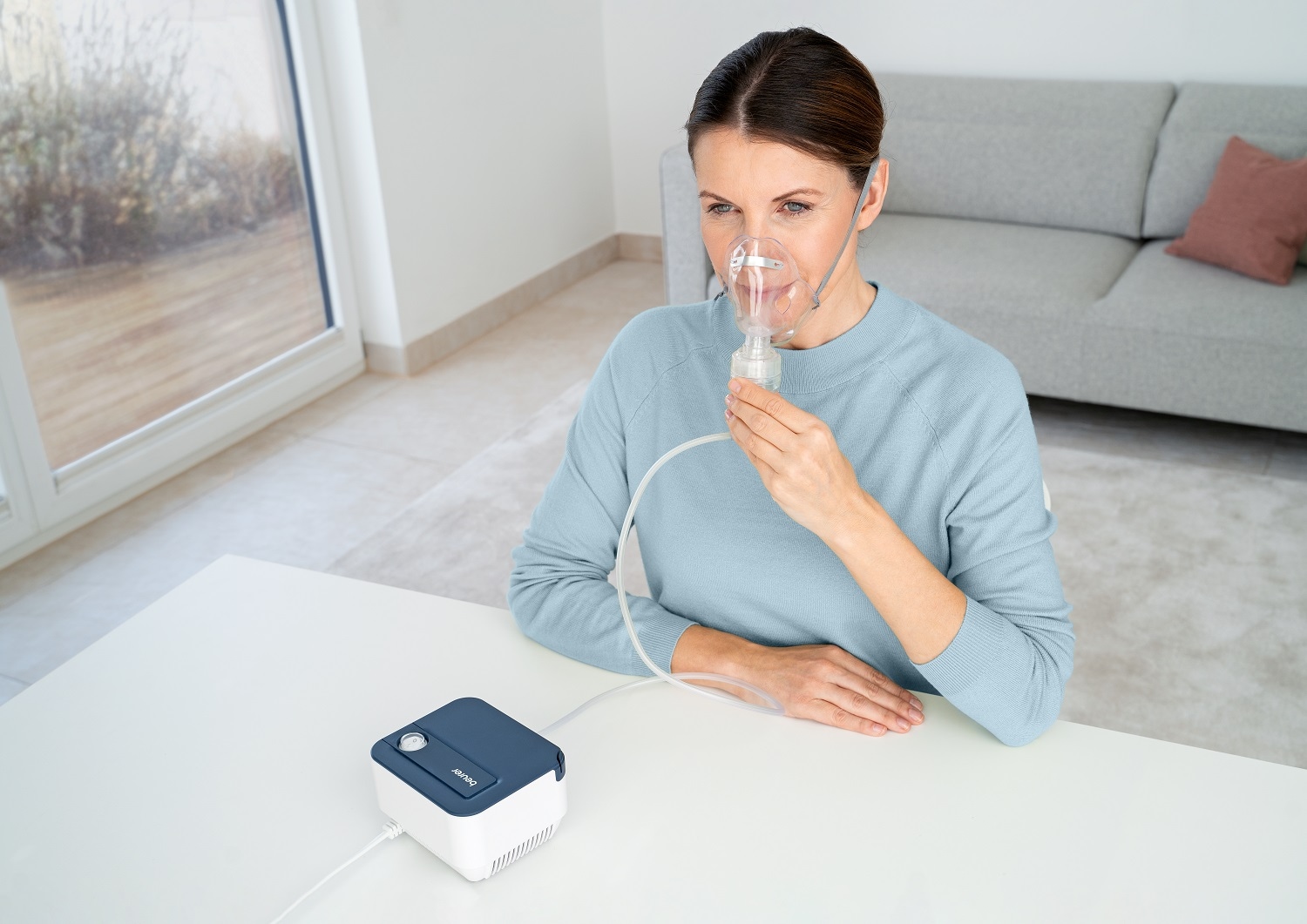 BEURER Inhalationsgerät »IH 16, zur Behandlung der oberen und unteren Atemwege«, Einfache Bedienung mittels Ein-Knopf-Steuerung, Medizinprodukt