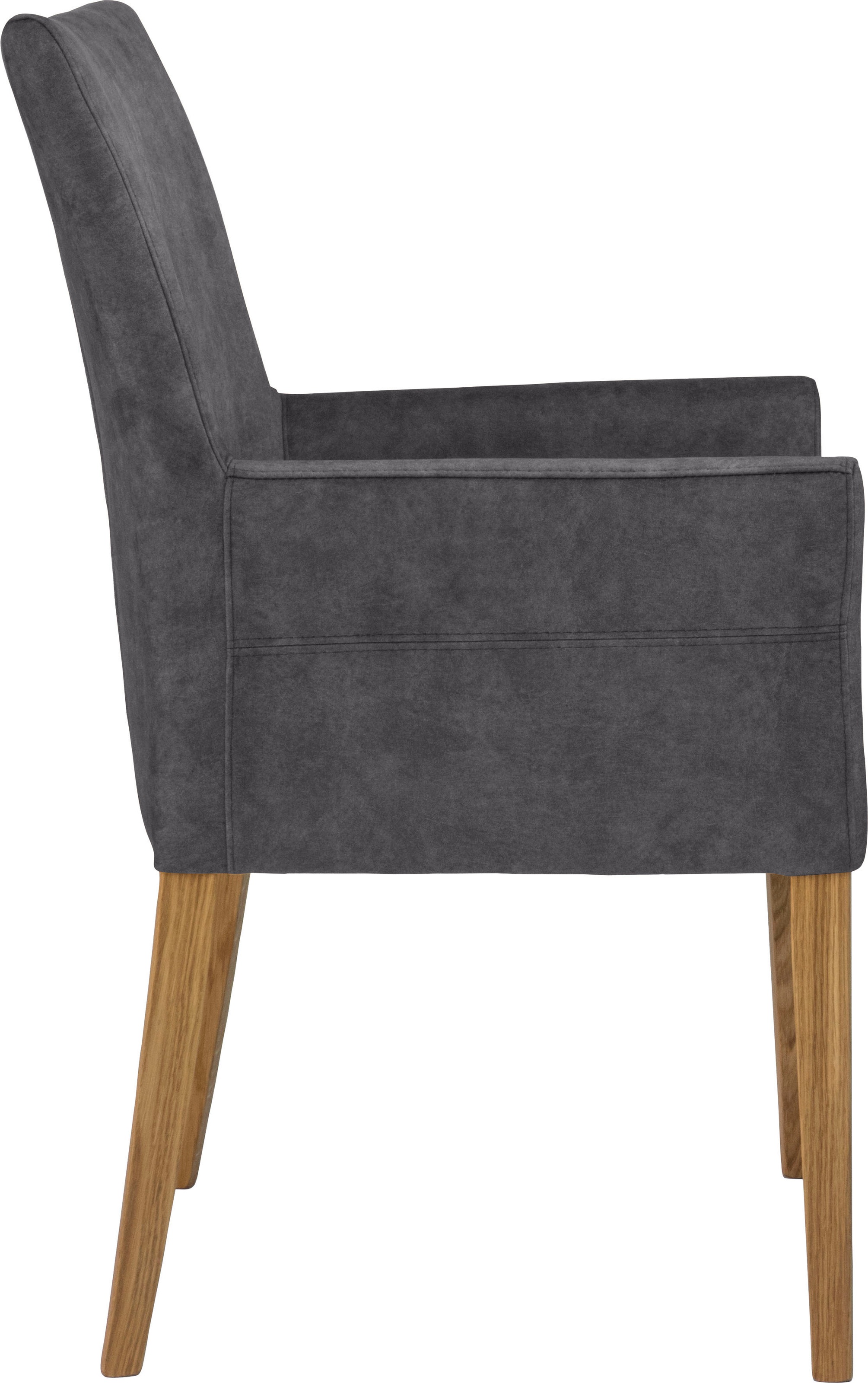 Armlehnstuhl HOME AFFAIRE "Aspen", grau (anthrazit), B:60cm H:94,5cm T:61cm, Massivholz, Stühle, Armlehnstuhl 3