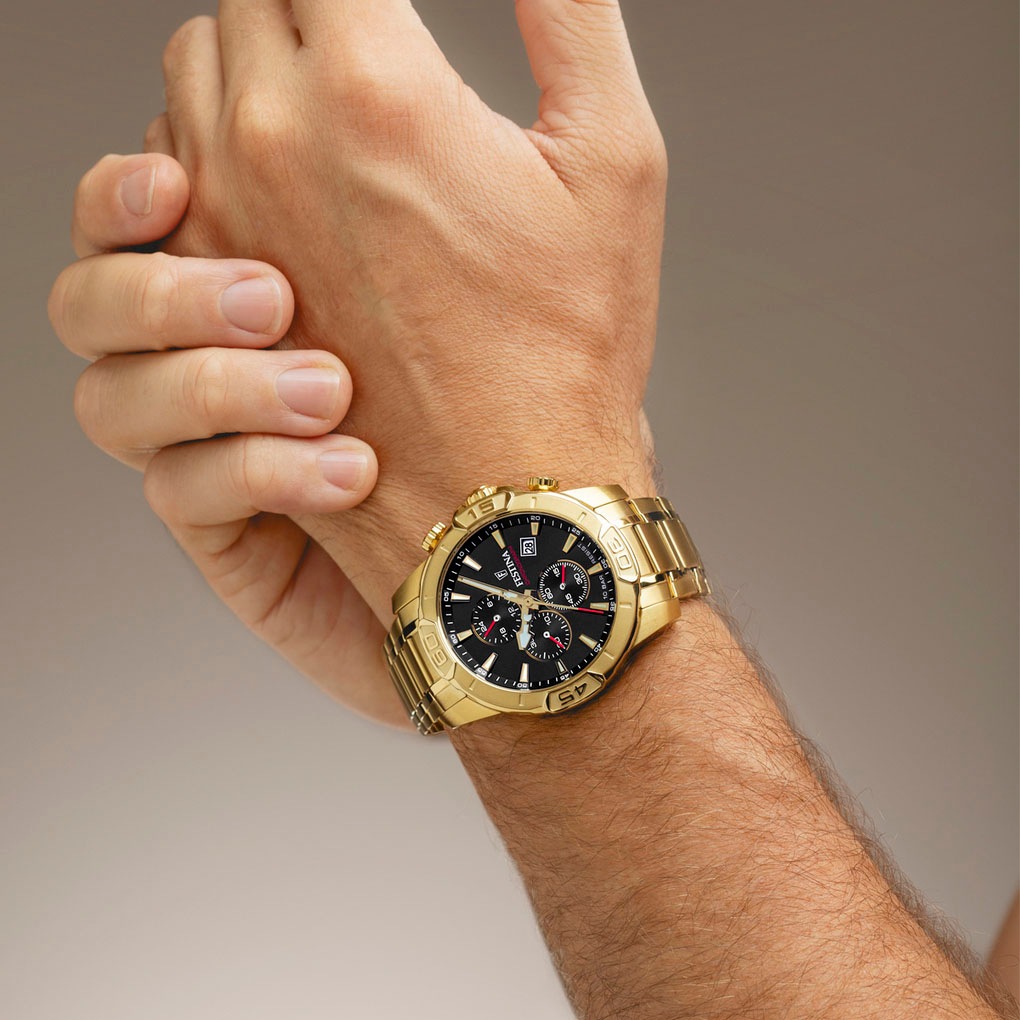 Festina Chronograph »Timeless Chronograph«, Quarzuhr, Armbanduhr, Herrenuhr, Edelstahlarmband, analog, Tag