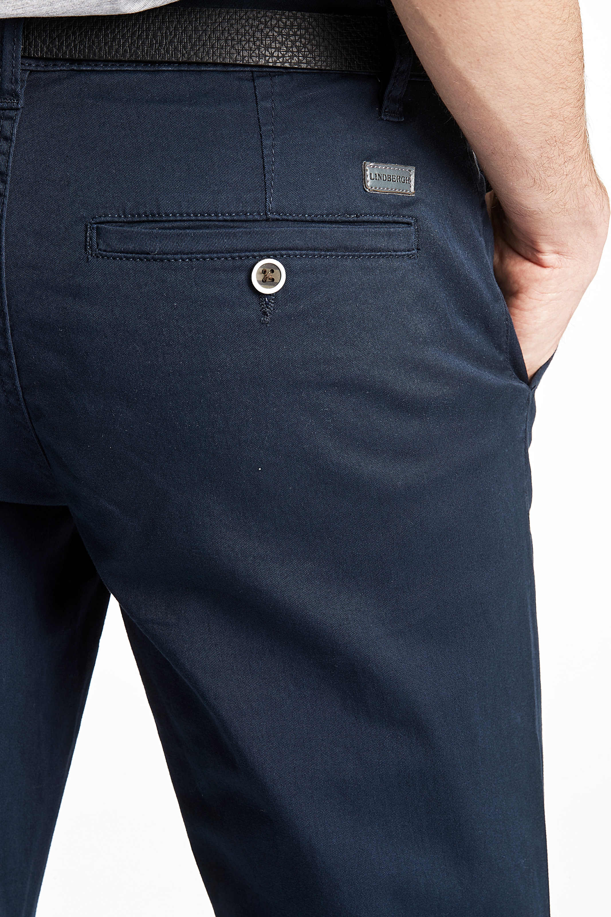LINDBERGH Chinohose, (2 tlg.), mit Gürtel und Stretch