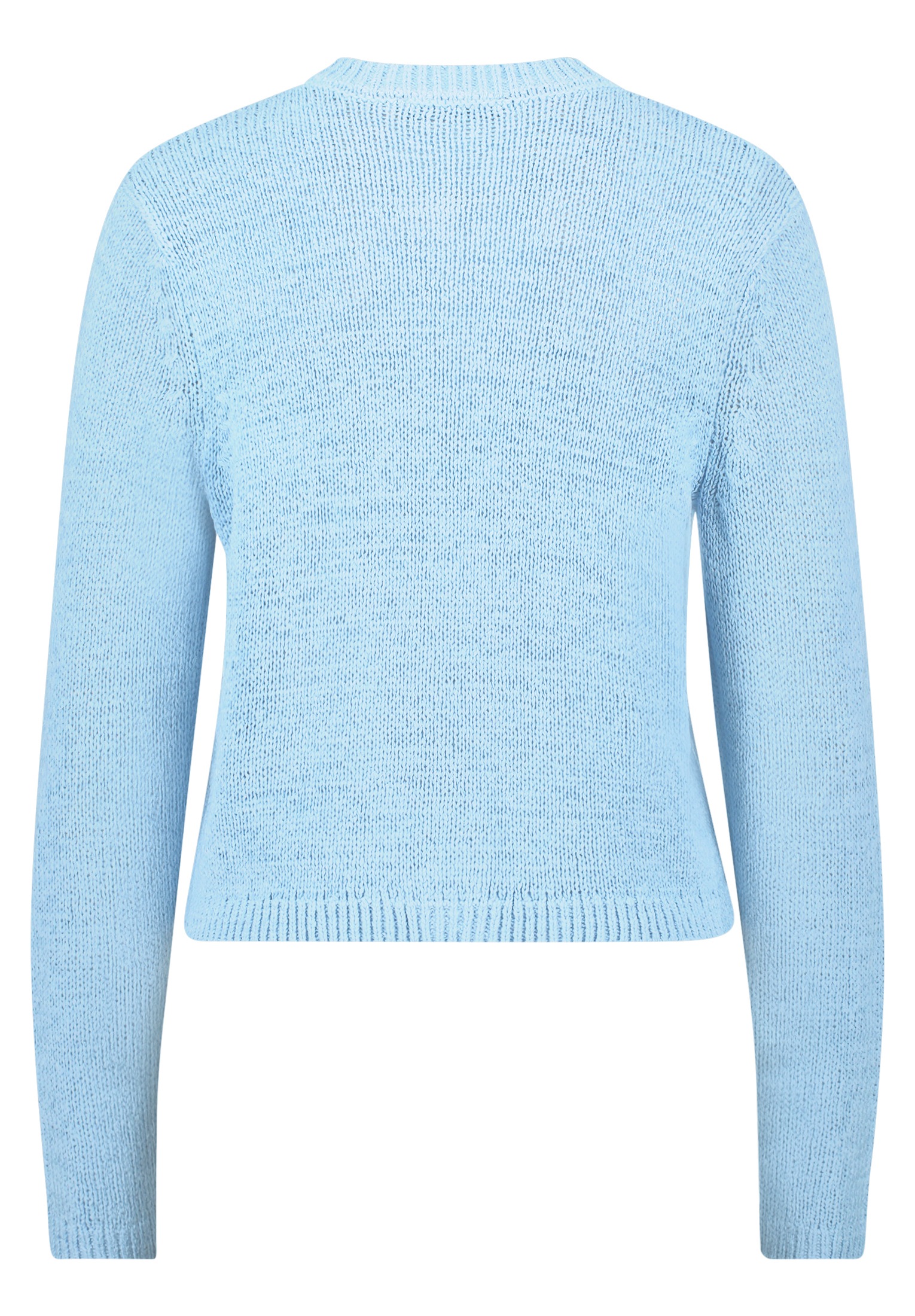 Strickjacke BETTY BARCLAY "Damen mit aufgesetzten Taschen", Damen, Gr. 46, powder blau, Strick, Obermaterial: 65% Polyacryl, 35% Polyamid, Basic, gerade normal, Rundhals, Strickjacken Strickjacke 4