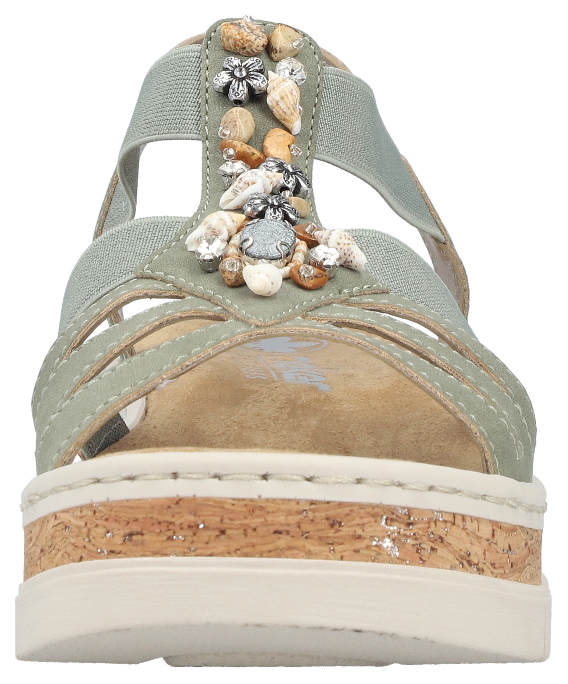 Rieker Keilsandalette  Keilsandalette, Plateausandale, Sommerschuh mit Verzierung