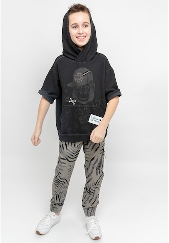 Kapuzensweatshirt, mit stylischem Animal Print