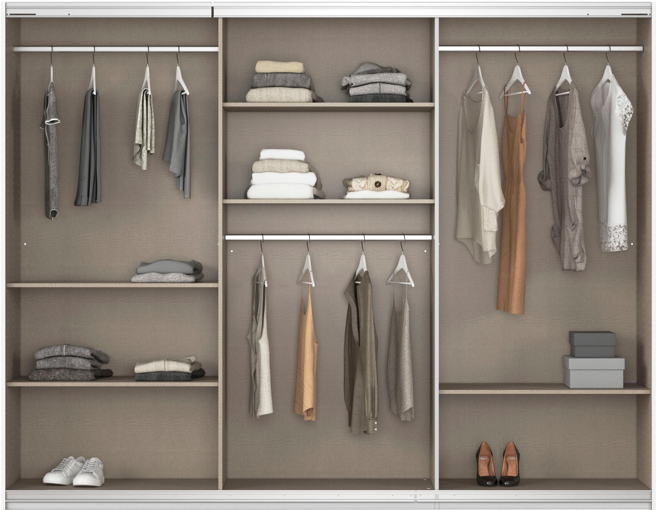 rauch Schwebetürenschrank »Kleiderschrank Schrank OTTO´S CHOICE Garderobe AGORDO«, (in zwei Griff-Farben), Top Innenausstattung, in 4 Breiten und 2 Höhen MADE IN GERMANY