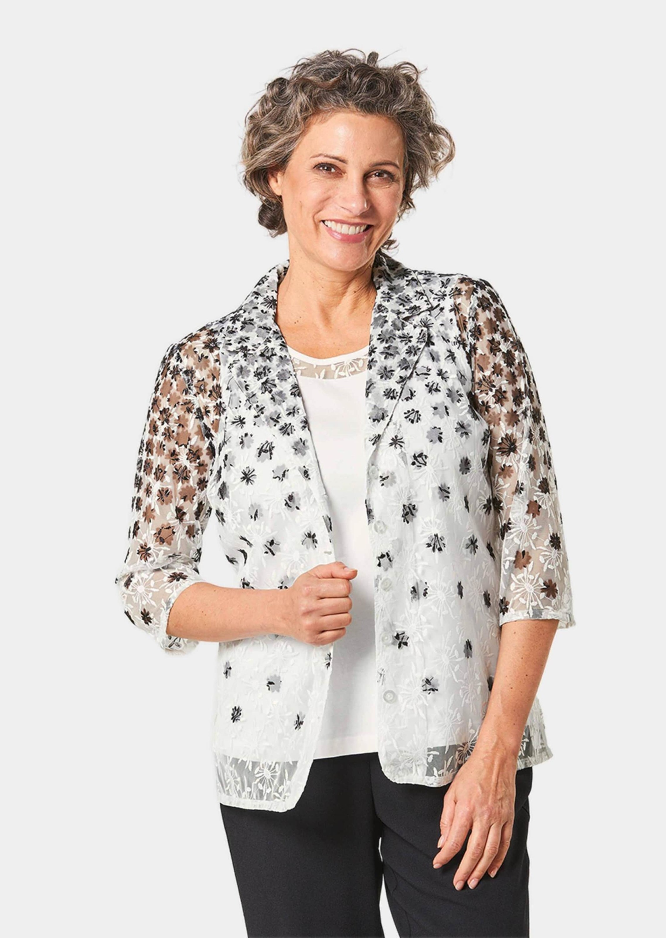 GOLDNER Klassische Bluse "Attraktives Set aus Spitzenbluse und Jerseytop" 2 günstig online kaufen