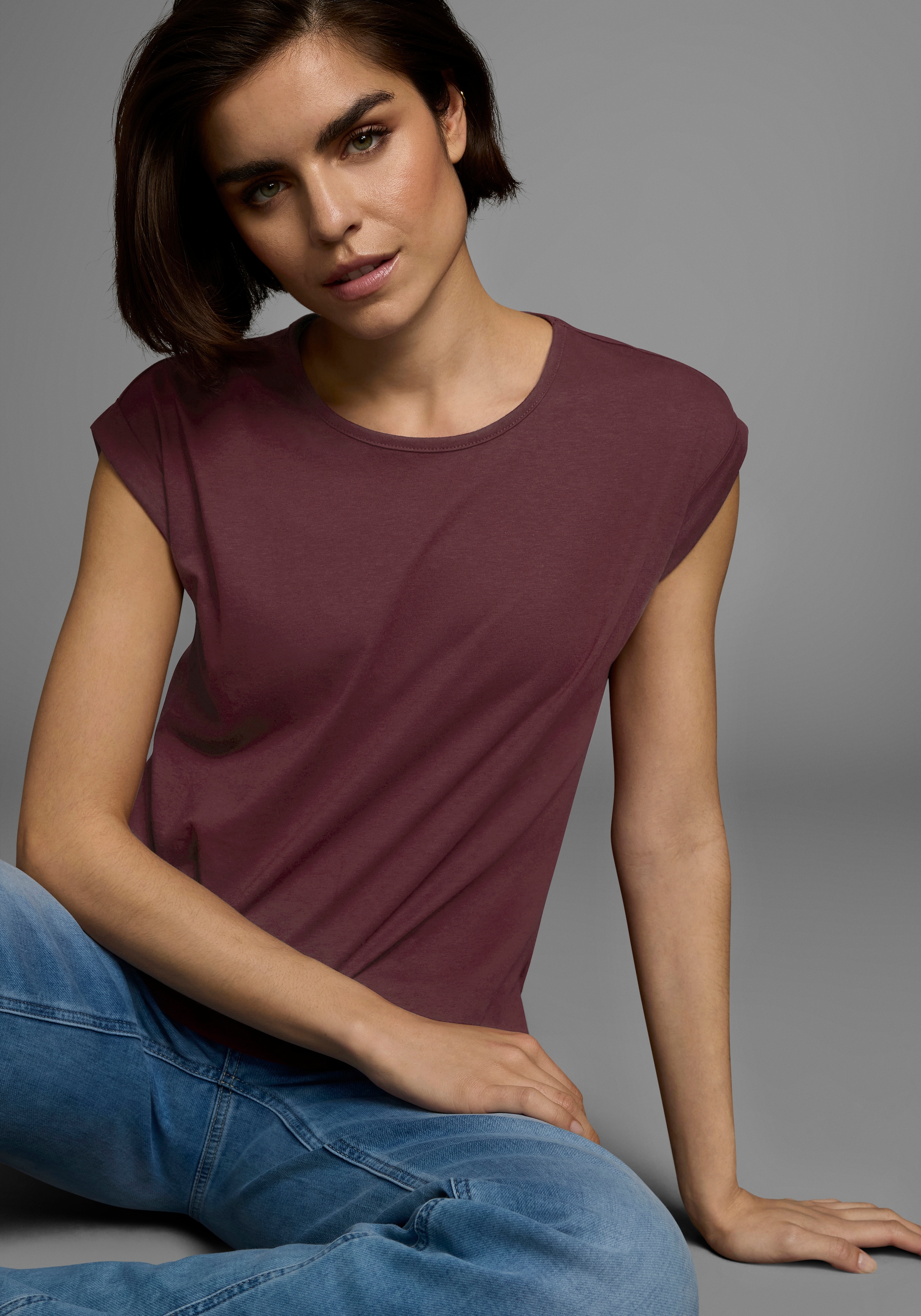 Boysen's T-Shirt, Kurzarm, unifarben, Rundhals, für Freizeit und Alltag