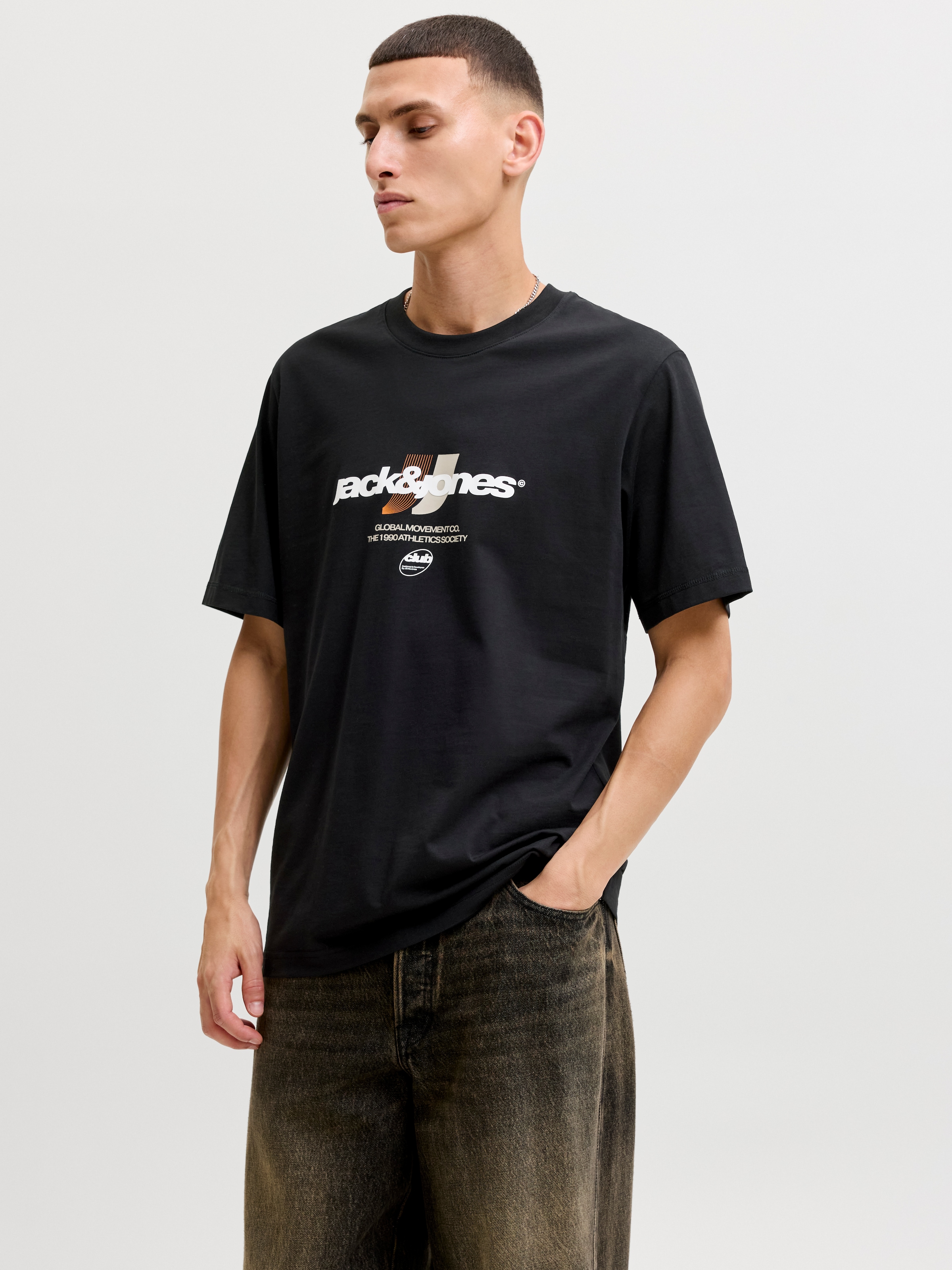 Jack & Jones "JCOCLUB GRAPHIC FRONT PRINT TEE SS CN" Baumwolle, regular fit