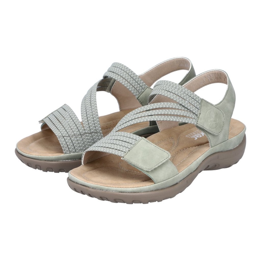 Rieker Riemchensandale, Sommerschuh, Sandalette, Keilabsatz, mit Gummizügen