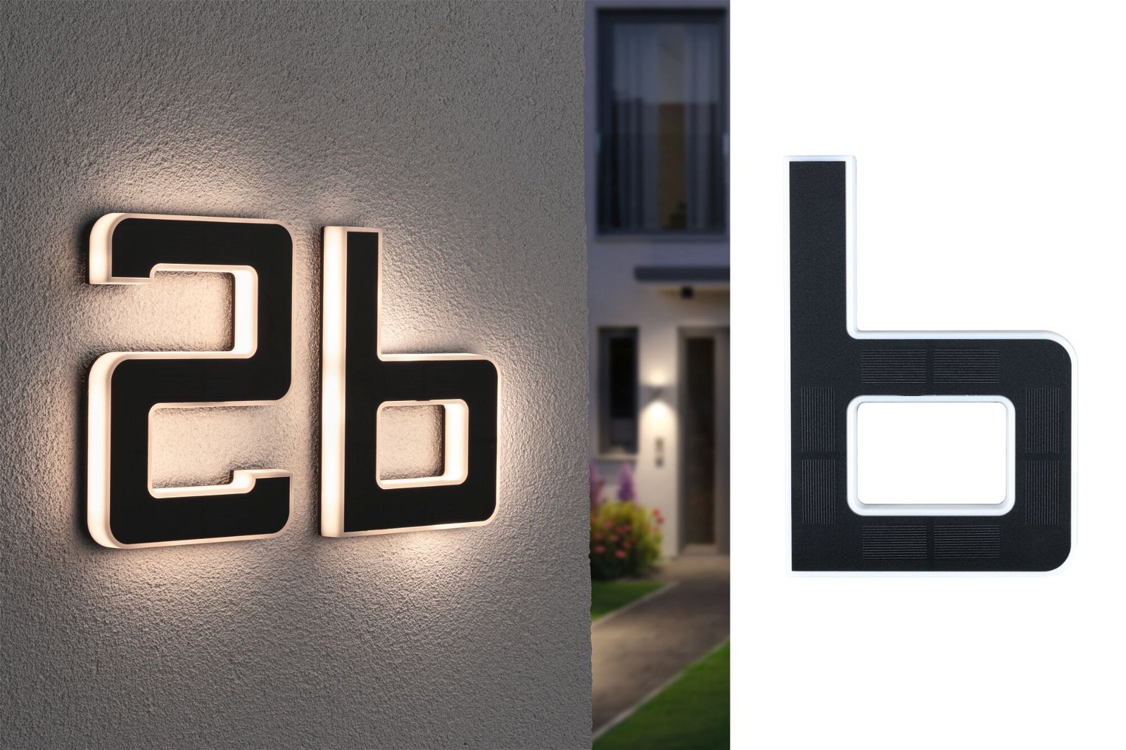 Paulmann LED Außen-Wandleuchte »Solar Hausnummer«