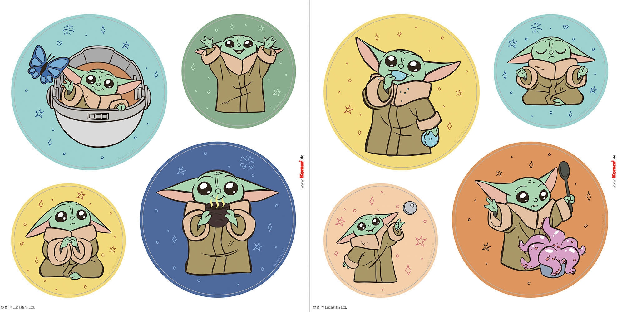 Komar Fensterbild »Grogu - Padawan Bubbles - Größe 30 x 30 cm, 2 Bogen« Fenstersticker, selbsthaftend