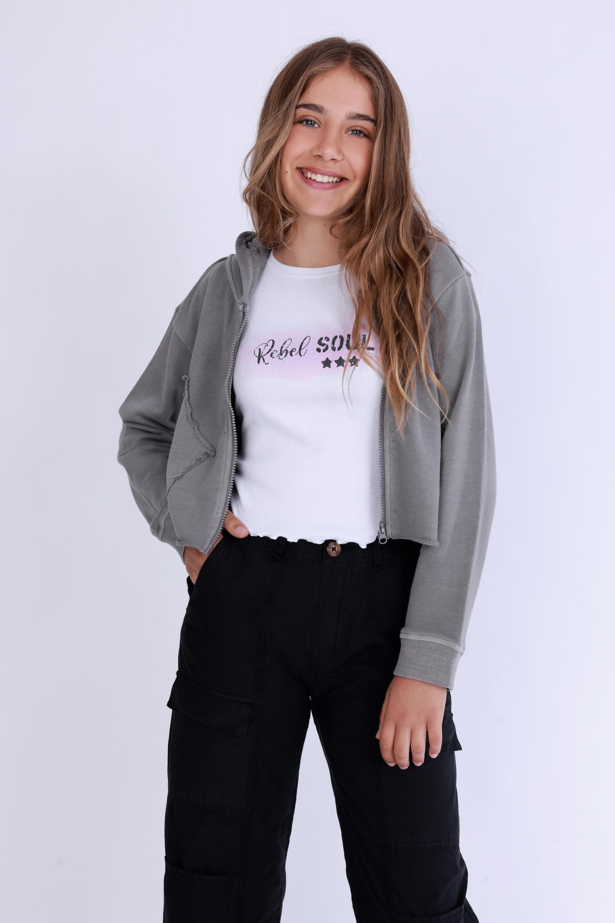 Blue Seven Sweatjacke »Blue Seven Teenager Mädchen Sweatjacke mit Kapuze Reißverschluss«