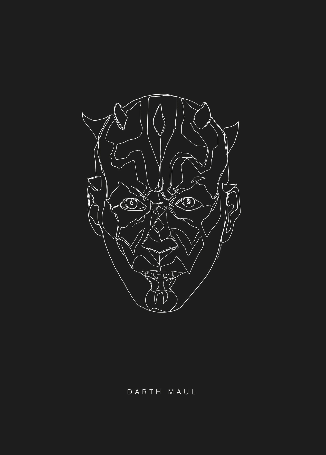 Komar Bild "Star Wars Lines Dark Side Maul" Star Wars 1 Stk. tlg. Wandbild zur Dekoration im Kinderzimmer - ohne Rahmen