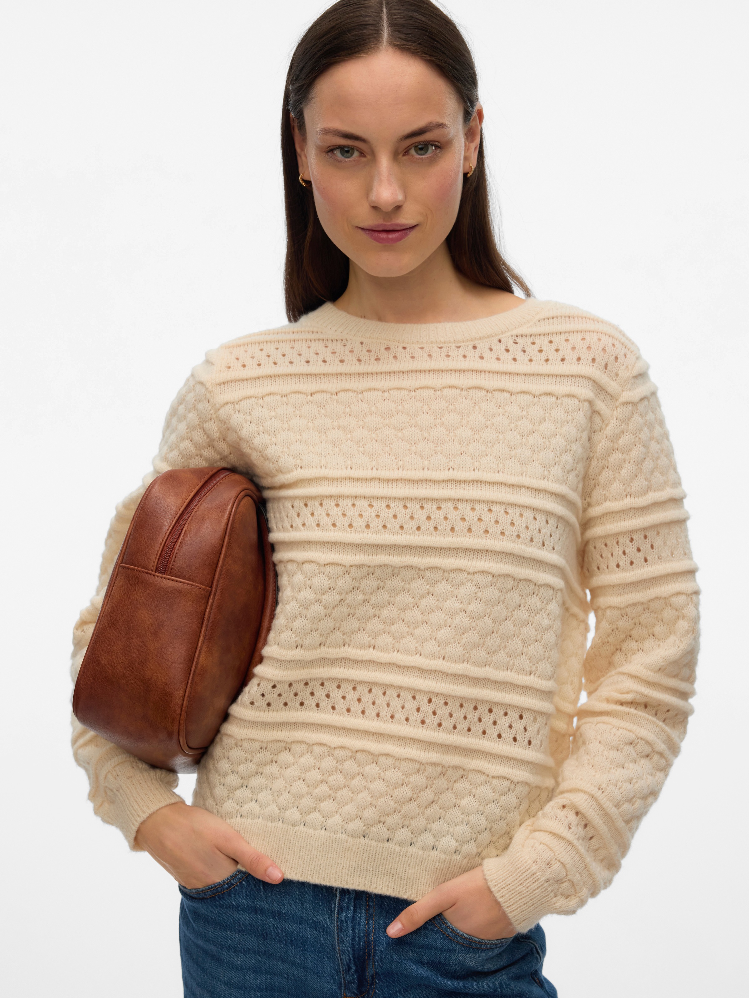 Vero Moda Strickpullover "VMLEO LS O-NECK PULLOVER BF" günstig online kaufen