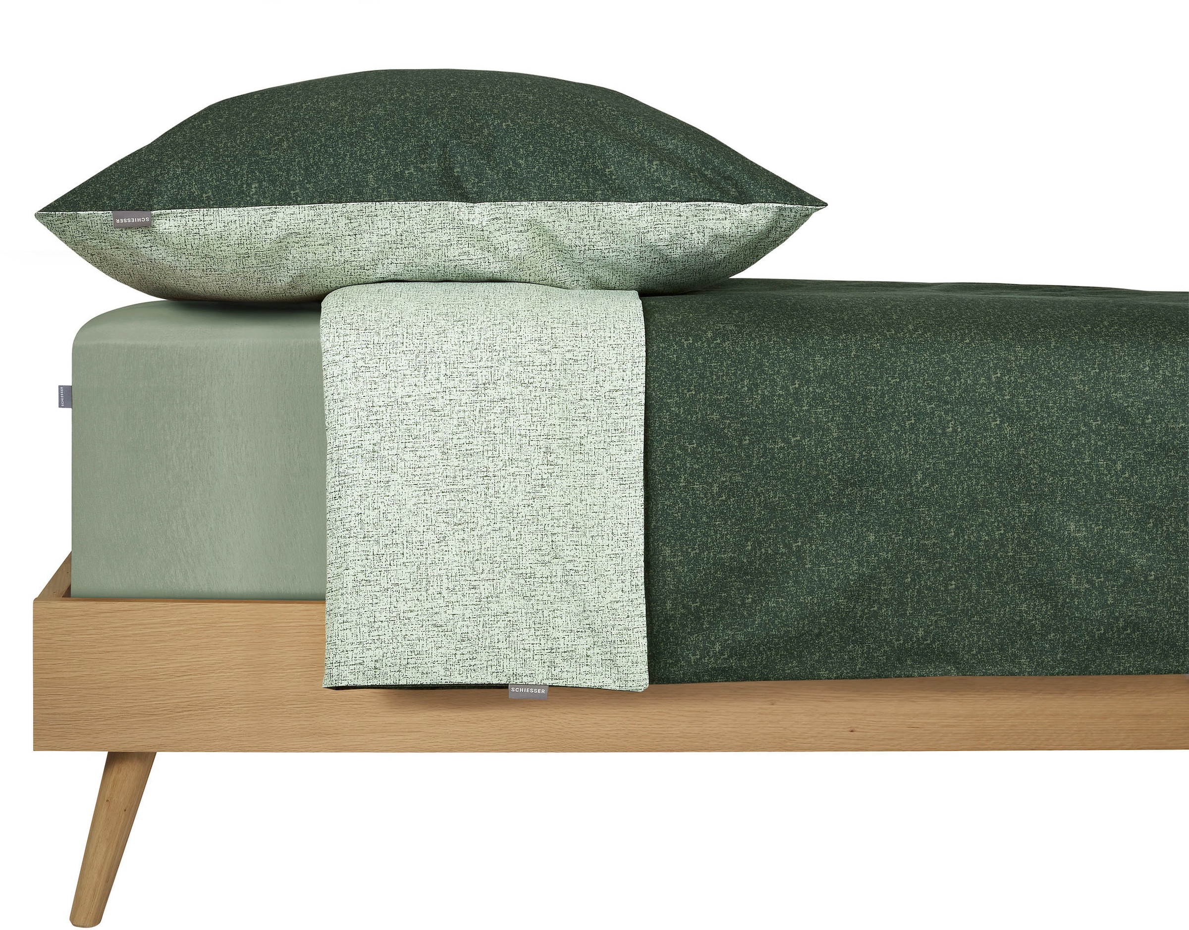 Schiesser Wendebettwäsche »Vinnie aus weicher Baumwolle mit edlem Melangeeffekt«, MADE IN GREEN by OEKO-TEX®-zertifiziert