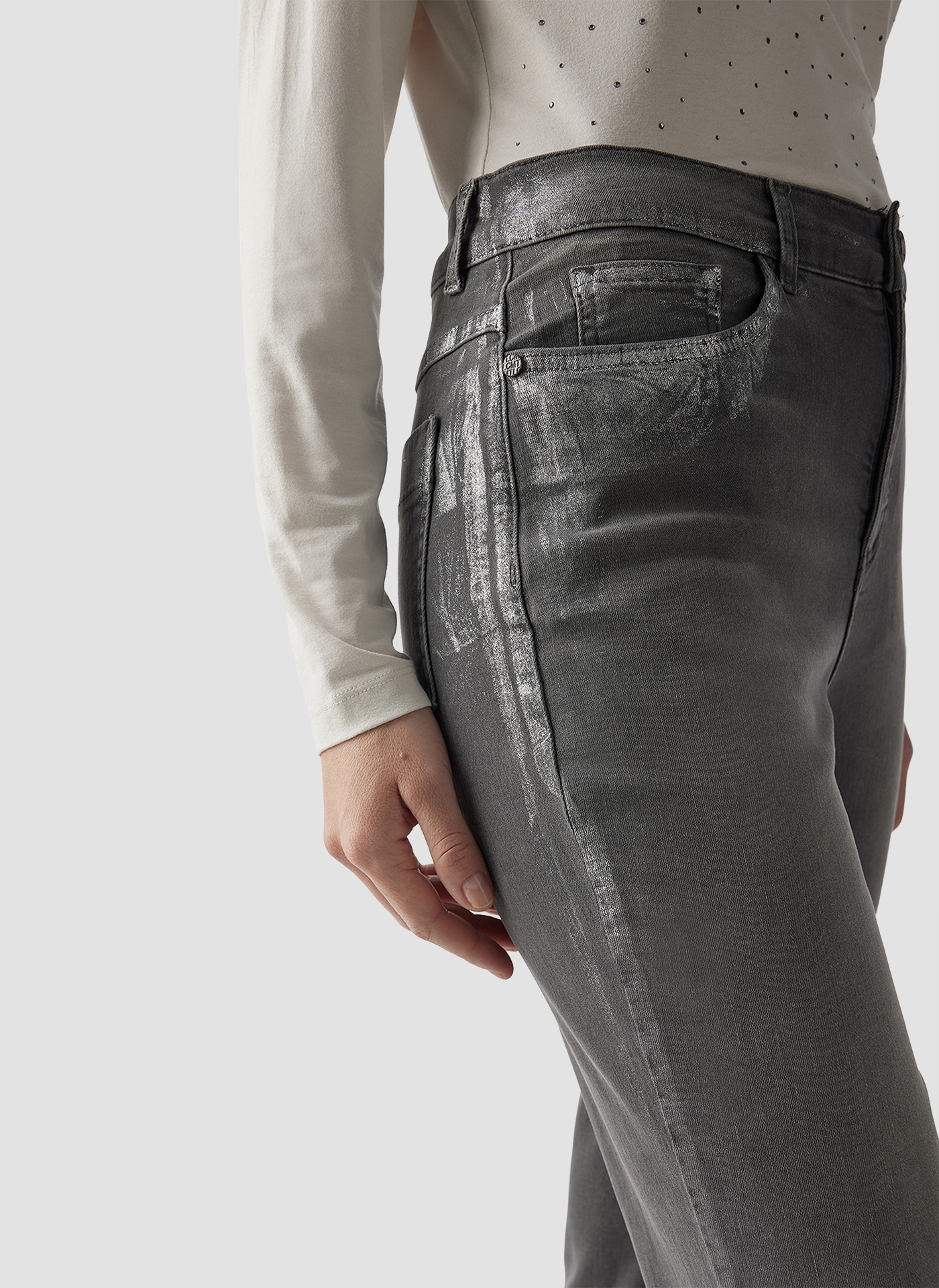 LeComte Jerseyhose »LeComte Trendige graue Slim-Fit-Jeans«