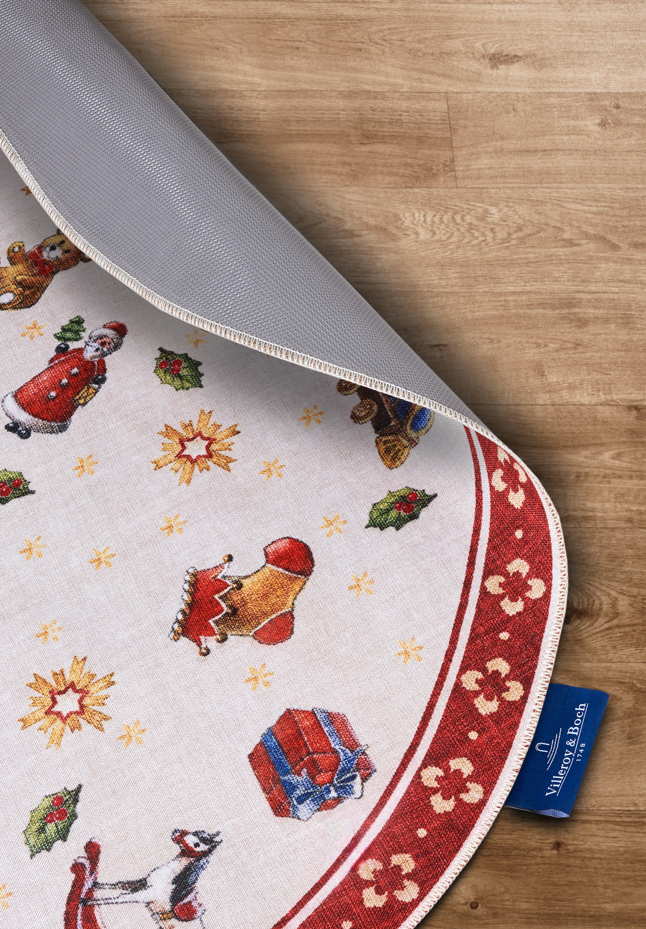 Villeroy & Boch Teppich »Nostalgic«, rund, 3 mm Höhe, klassisch, Weihnachten, Wohnzimmer, Flur, Geschenk, Toys Delight, Deko