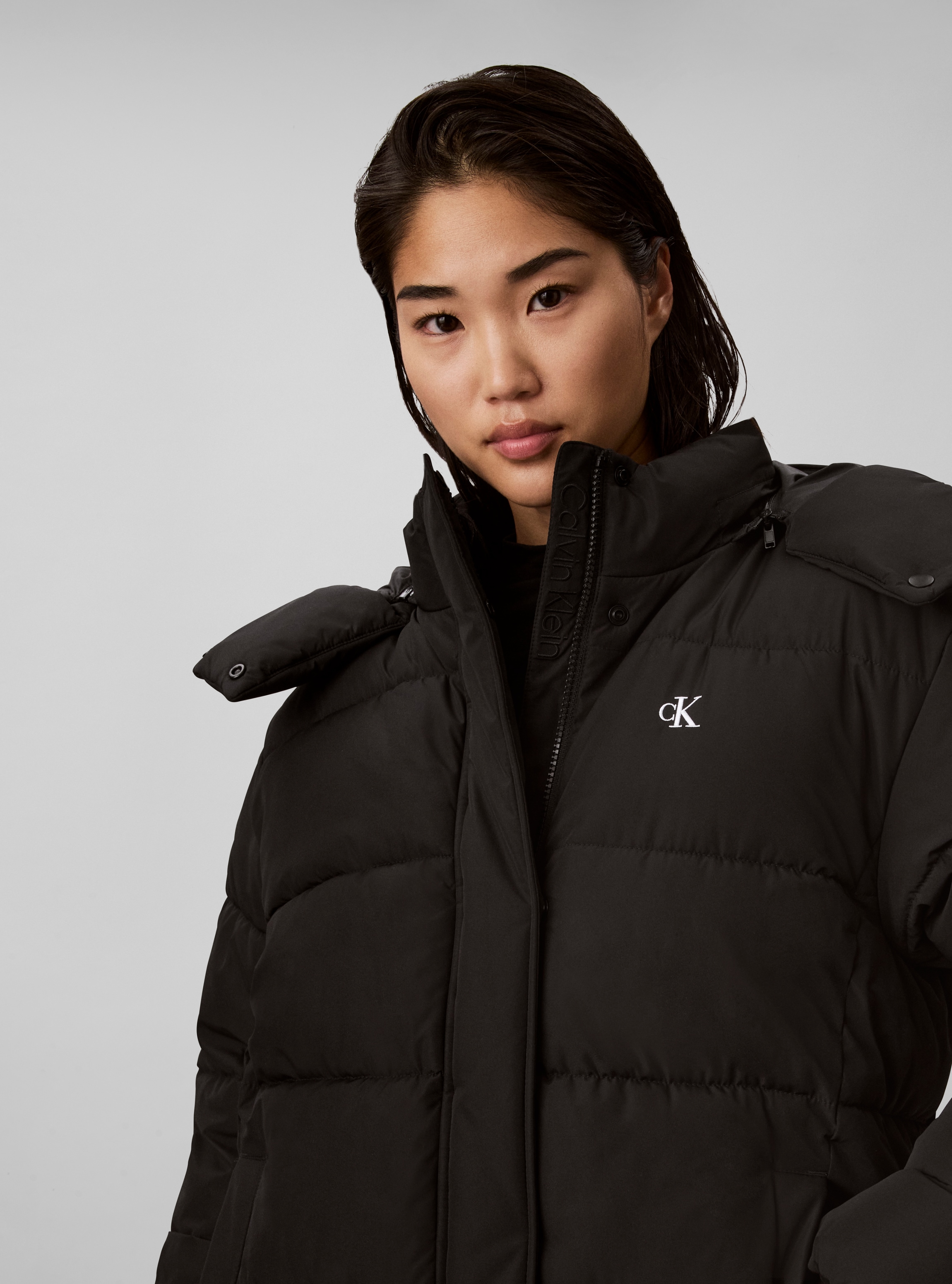 Calvin Klein Jeans Steppmantel »MATTE LONG PUFFER« Regular fit mit Kapuze