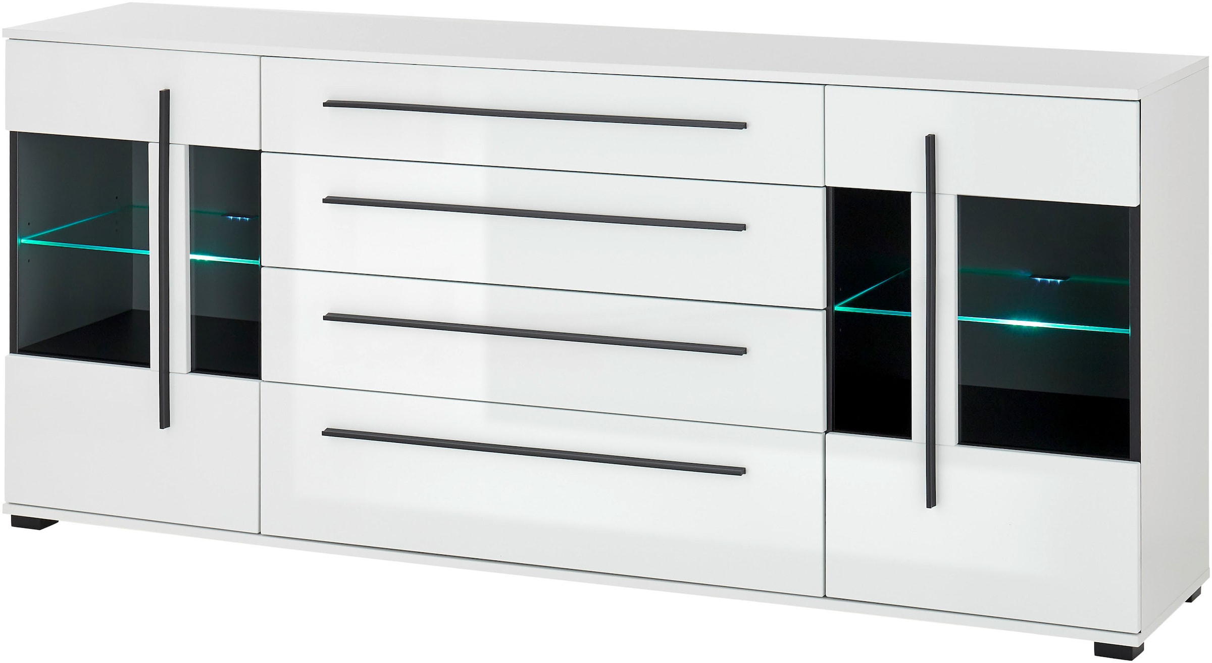 INOSIGN Sideboard »Cantara, moderner Schrank, Kommode in Eiche Evoke oder weiß«, schwarze Stangengriffe, ausreichend Stauraum, vielseitig einsetzbar