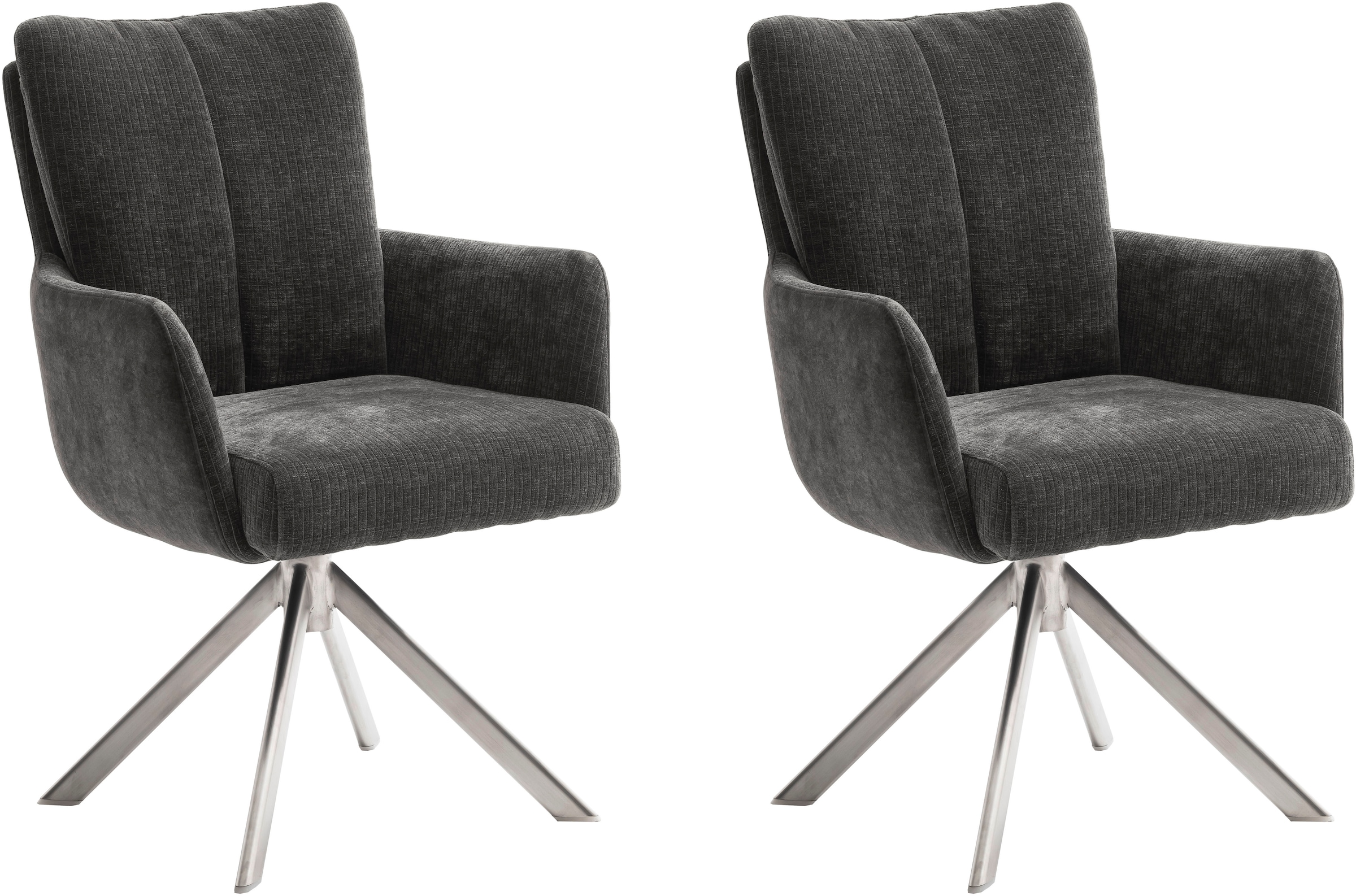 MCA furniture Esszimmerstuhl »MALIA«, (Set, 2 Stck), 360° drehbar, Taschenfederkern, Sitzhöhe ca. 49 cm