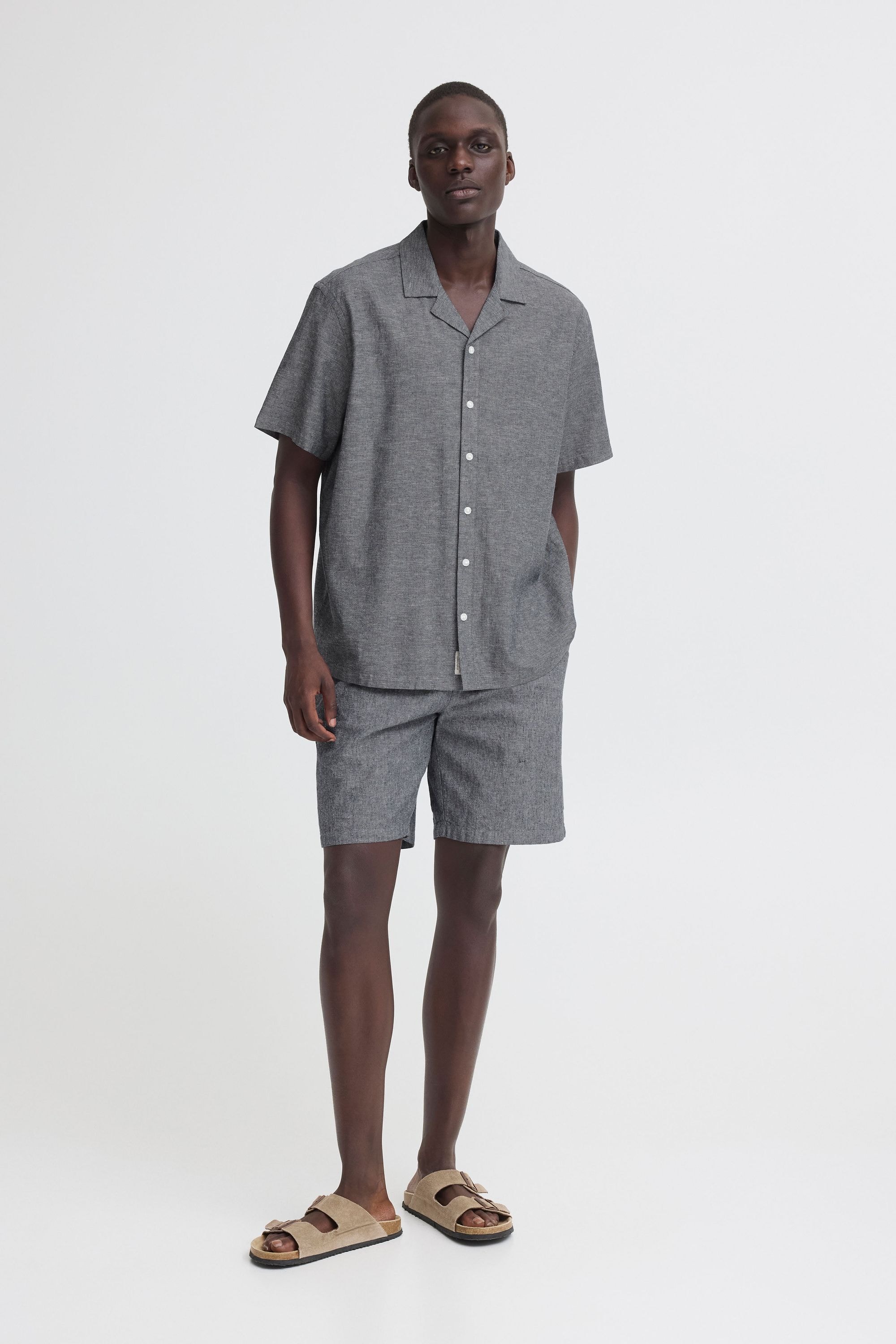 Blend Leinenhemd »BHAban Cuba Linen Mix« Leichtes Kurzarmhemd aus Baumwoll-Leinen-Mix