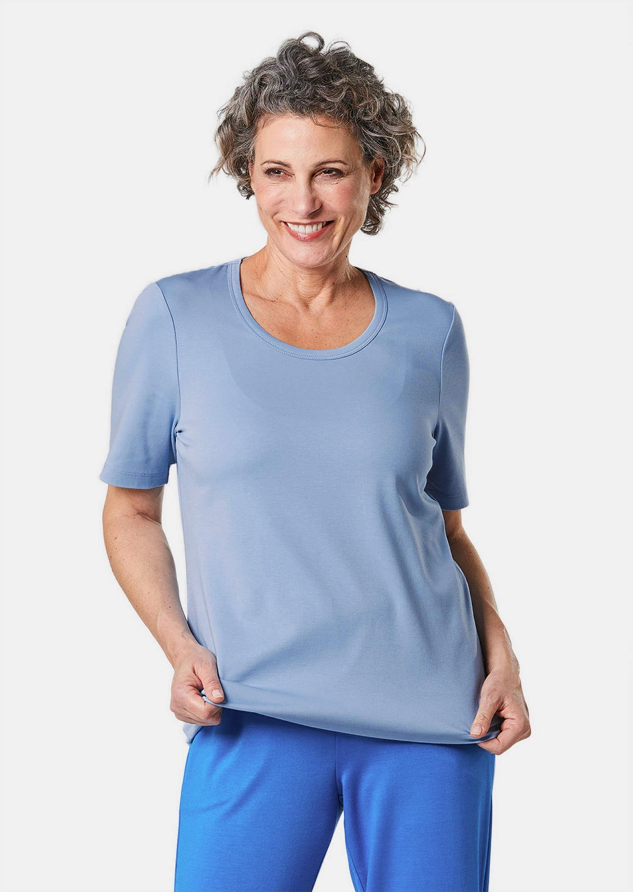 GOLDNER Kurzarmshirt "Edel-T-Shirt mit Rundhalsausschnitt" günstig online kaufen