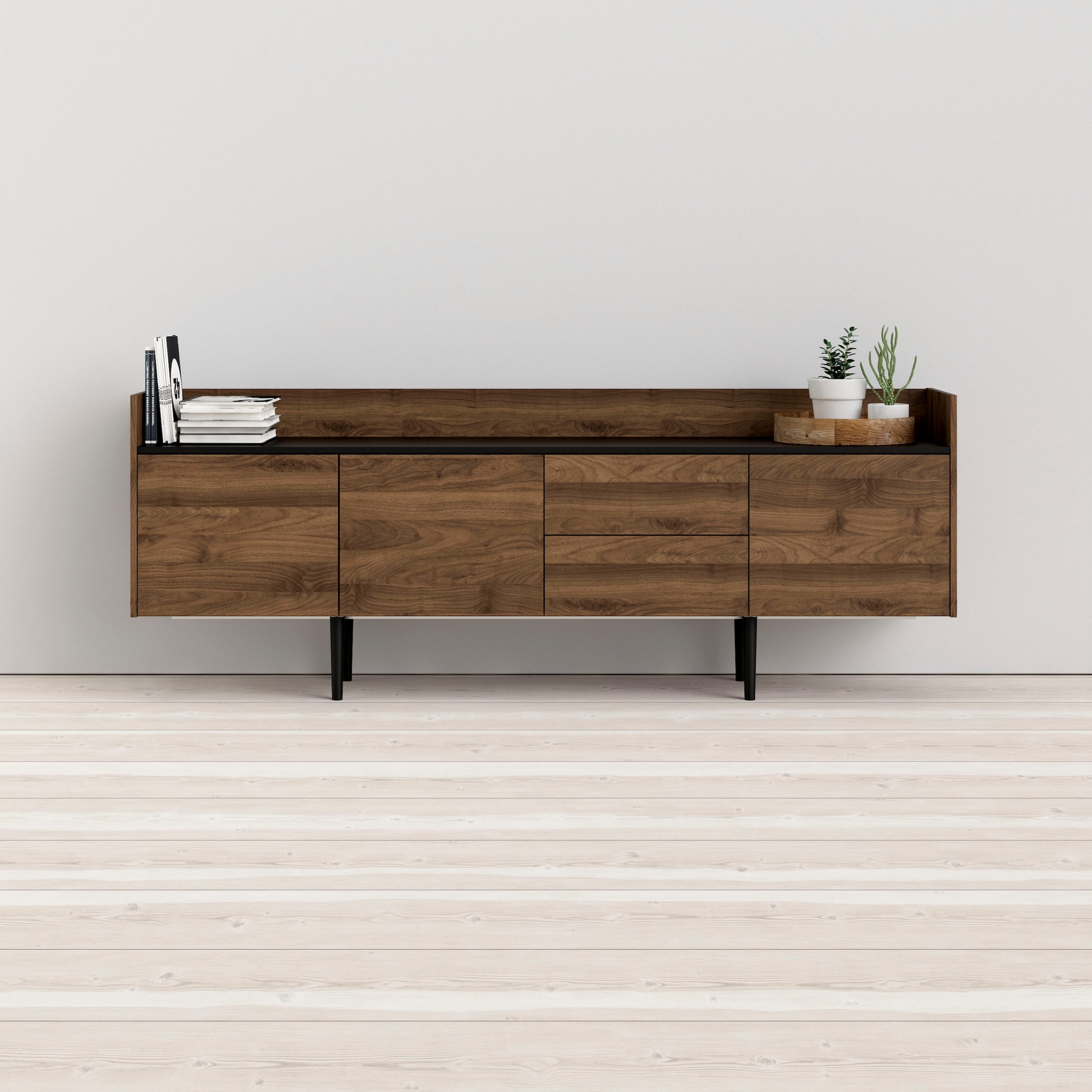 Home affaire Sideboard "Unit Aufbewahrung, Schubladenschrank, Sideboard,", 3 Türen, 2 Schubladen, Breite 195 cm, Höhe 73